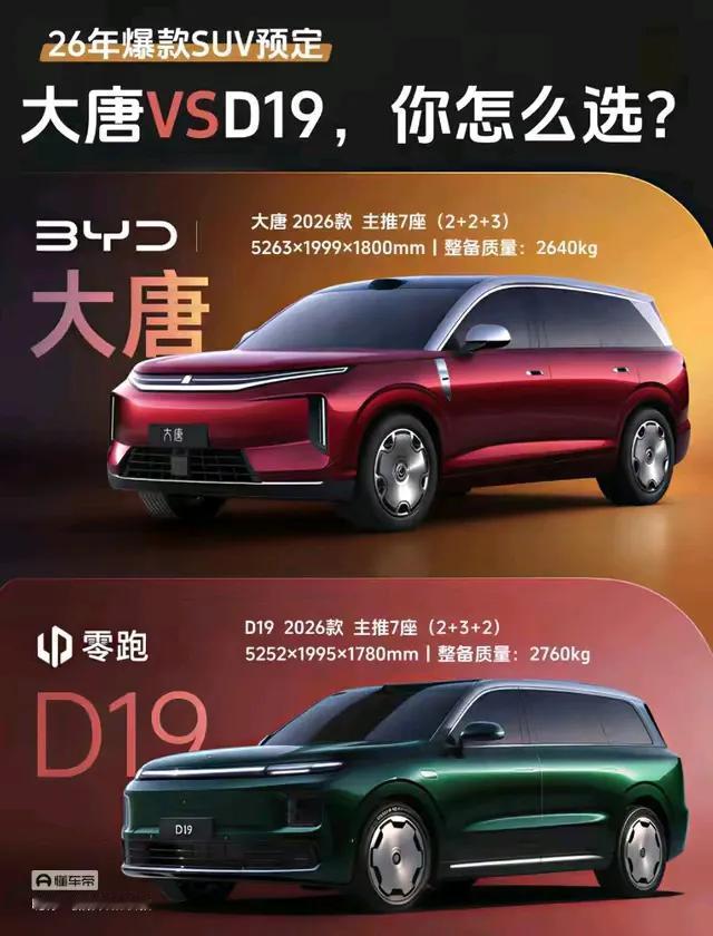 这两台车确实是2026年25万级大型纯电SUV里最卷的一对“死对头”，咱们把它们