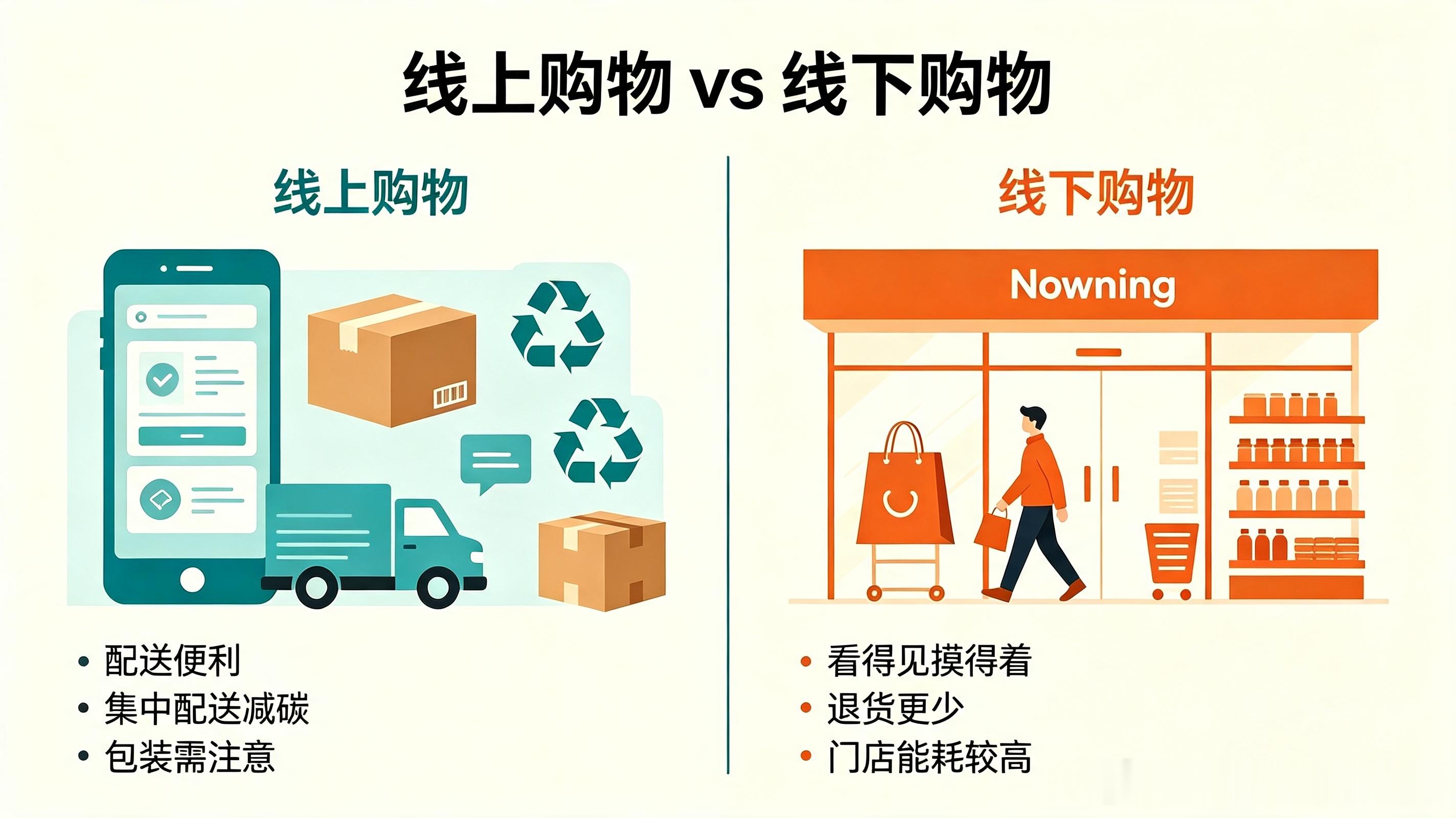 网购VS线下逛街，谁更环保？数据说真话👇这个问题吵了很久了。有人说网购包装垃圾