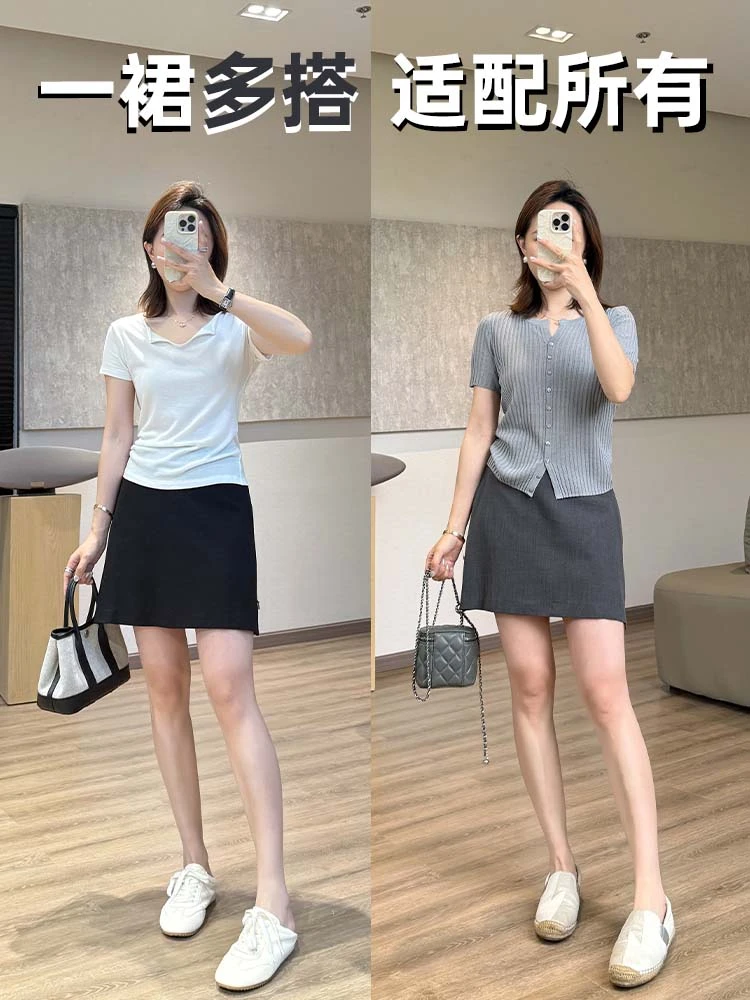 一裙多穿｜灰色西装裙裤这样搭，秒变韩少女