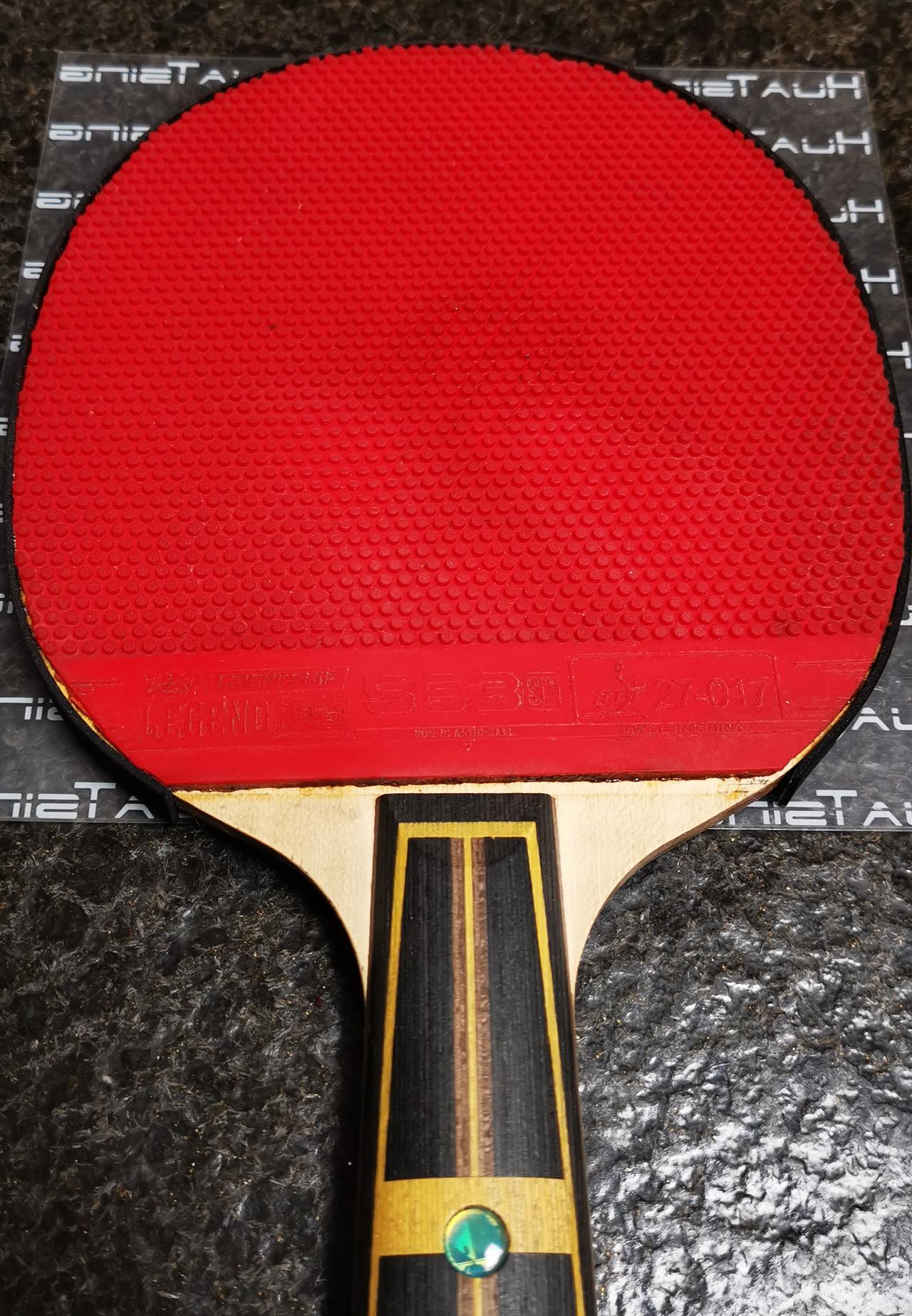 一直是直板打法，不会直板横打，为了减轻球拍重量，背面贴了生胶胶皮。
最近练了一段