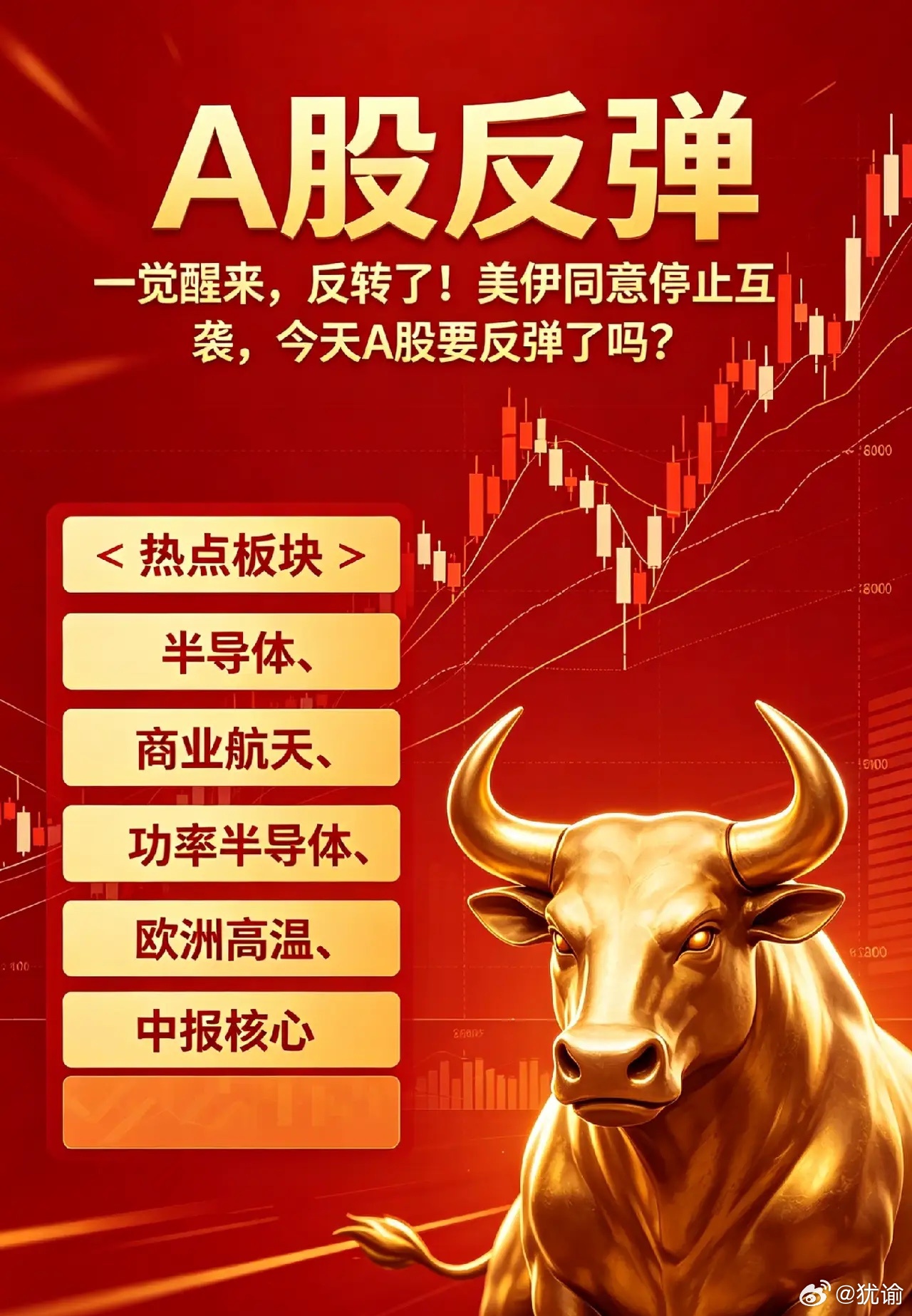 一觉醒来,反转了！美伊同意停止互袭,今天A股要反弹了吗？一、热点消息①据AXIO