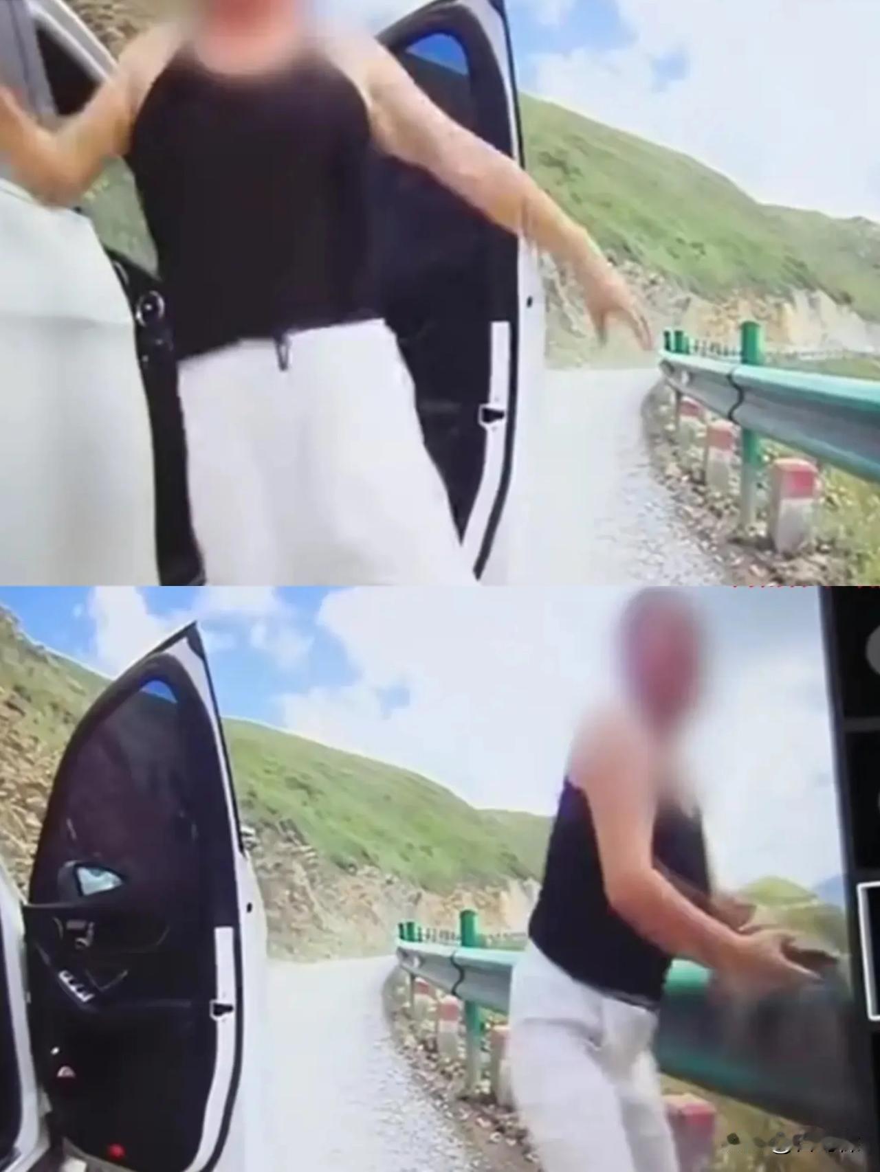 甘肃奔驰逆行超车逼停摩托车事件，关键就在这4个细节：

一、白色奔驰是在弯道逆行