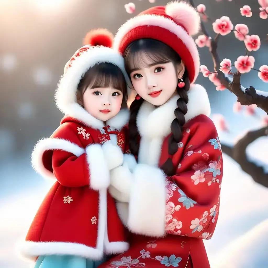 冬日暖阳下，妈妈和女儿的温馨瞬间🌸👩‍❤️‍👧