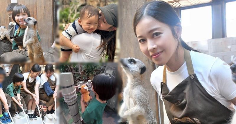 明报：赖慰玲带两子游乐园 叹凑仔不容易 暑假后想搞妈妈慰劳宴赖慰玲与丈夫梁子峰2