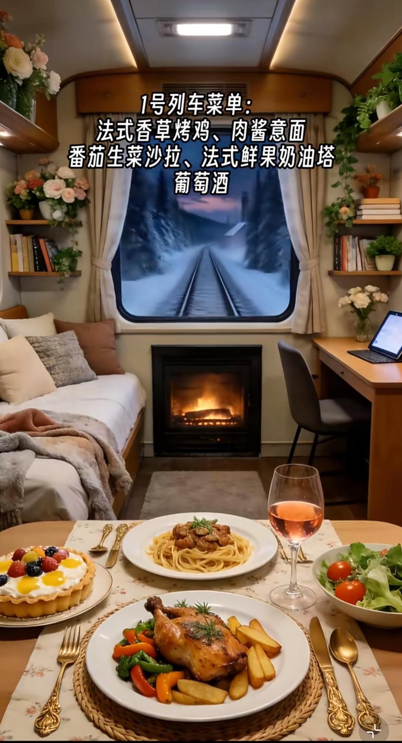 这趟美食列车真的绝了！七套菜单直接横跨欧亚，从法式精致吃到中式豪爽，再到韩日烟火