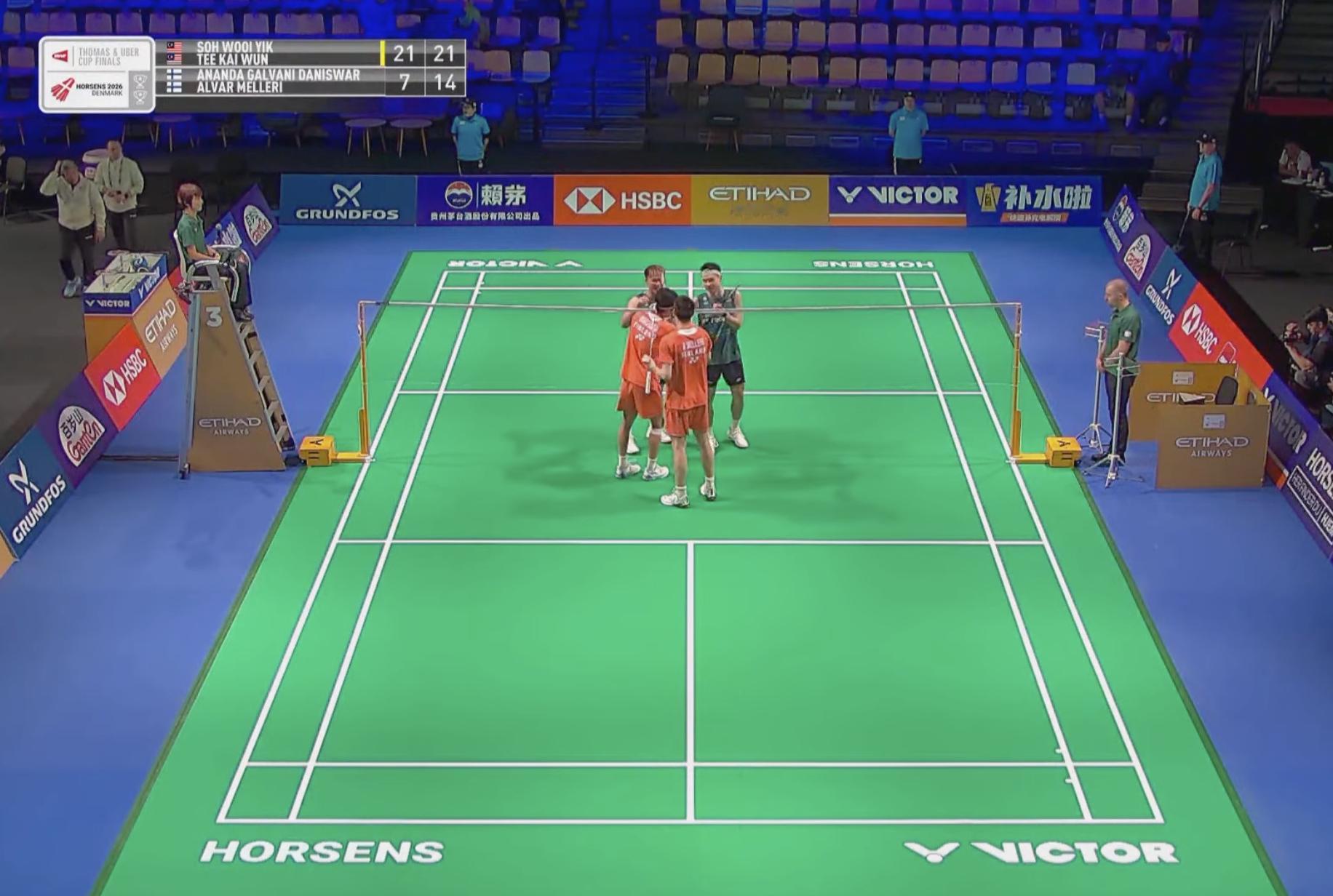 3号场地【汤杯 A组：马来西亚🇲🇾 4-1 🇫🇮芬兰】一单：梁峻豪🇲?