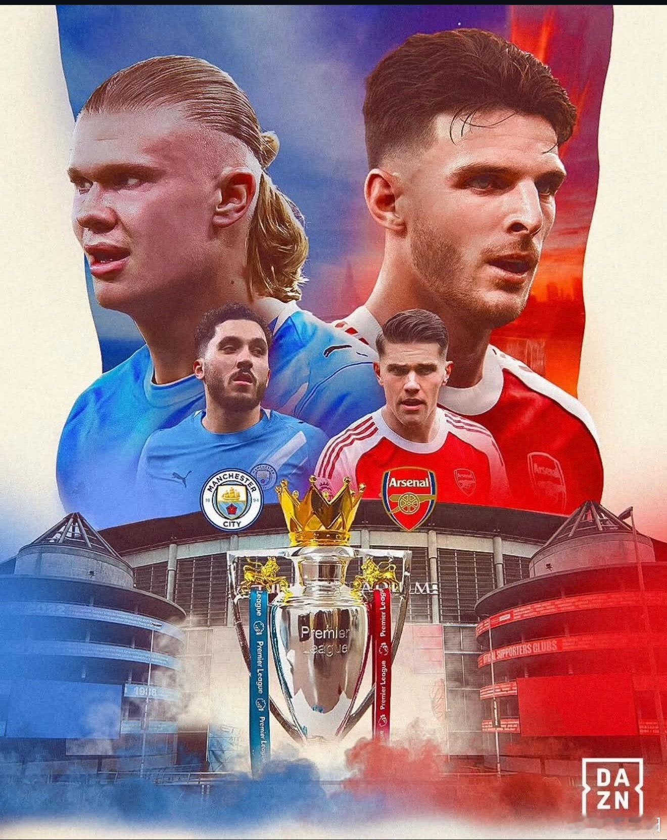 终于要来了，决战，就在曼彻斯特。曼城vs阿森纳 按照北京时间 23:30 的开球