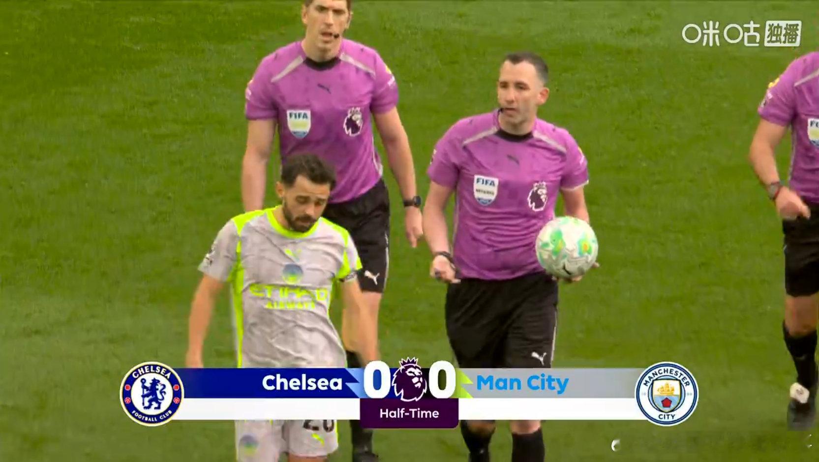 半场结束，切尔西暂0-0战平曼城大伙如何评价上半场比赛 切尔西vs曼城