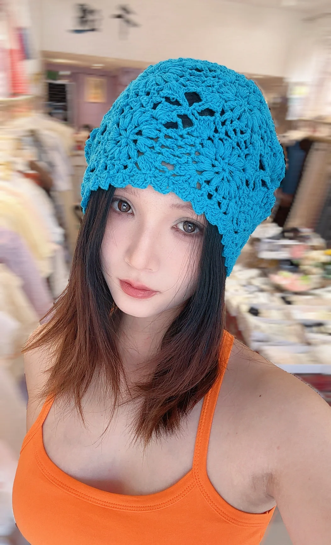 蓝色钩针冷帽👍🏻