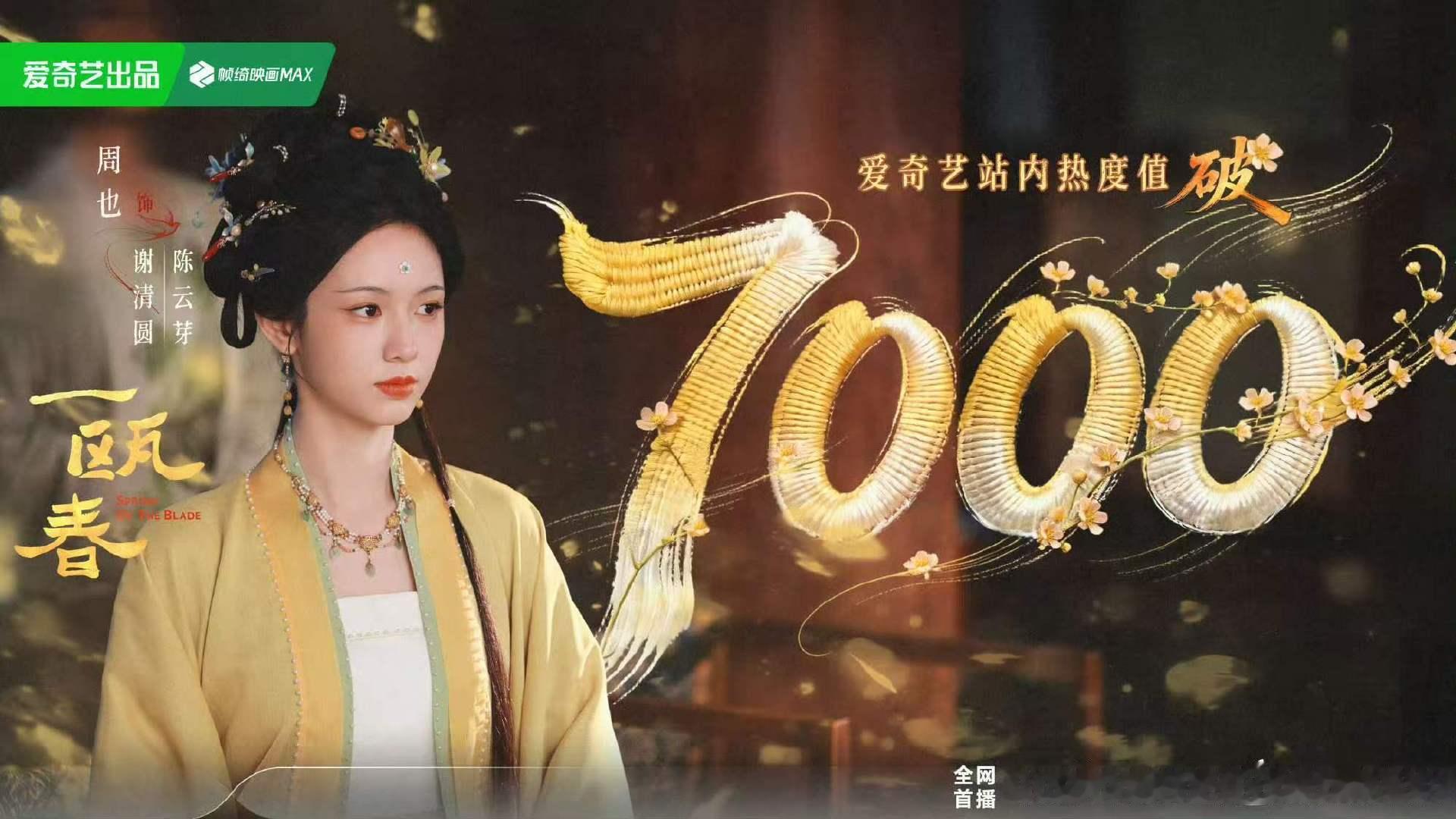 周也许凯一瓯春热度破7000一瓯春站内热度值破7000 哇破7000了！ ​​​