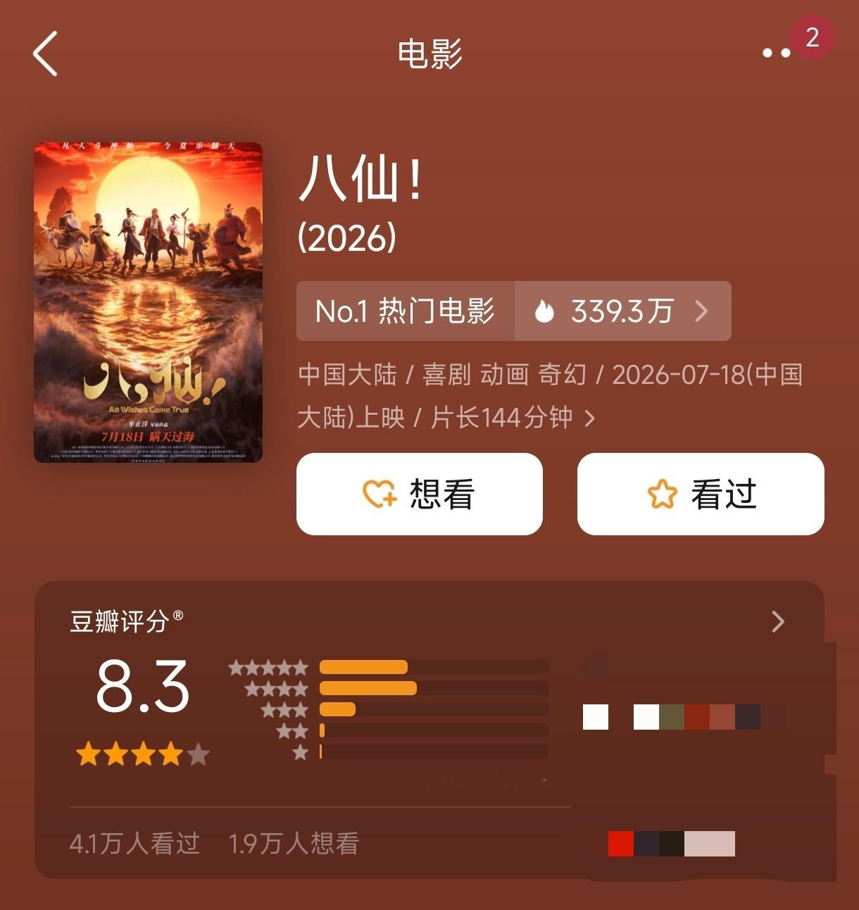 我今天二刷了一部豆瓣唐嫣分的作品八仙！强推 