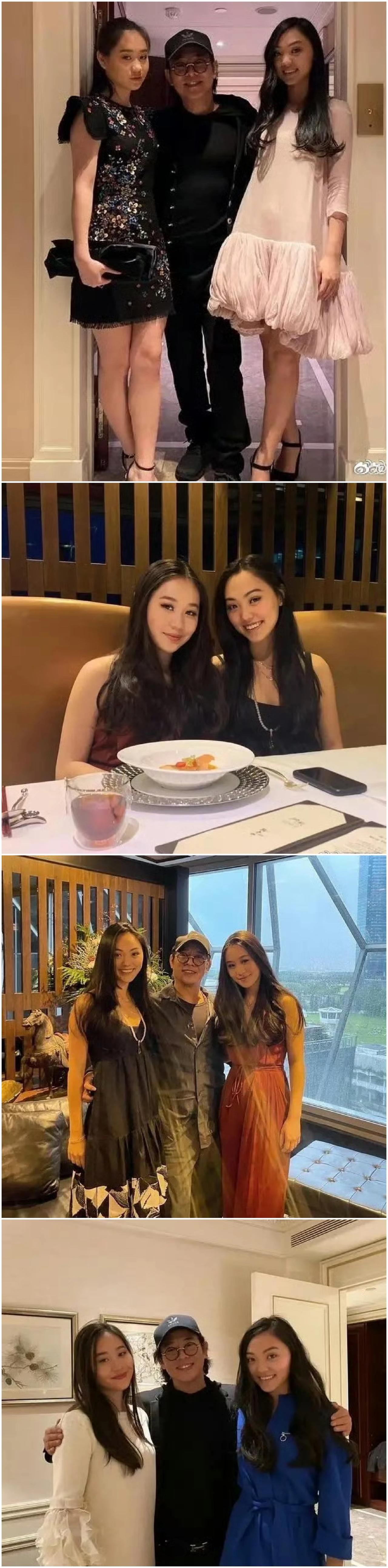 李连杰和两个女儿，
他真是有福之人。