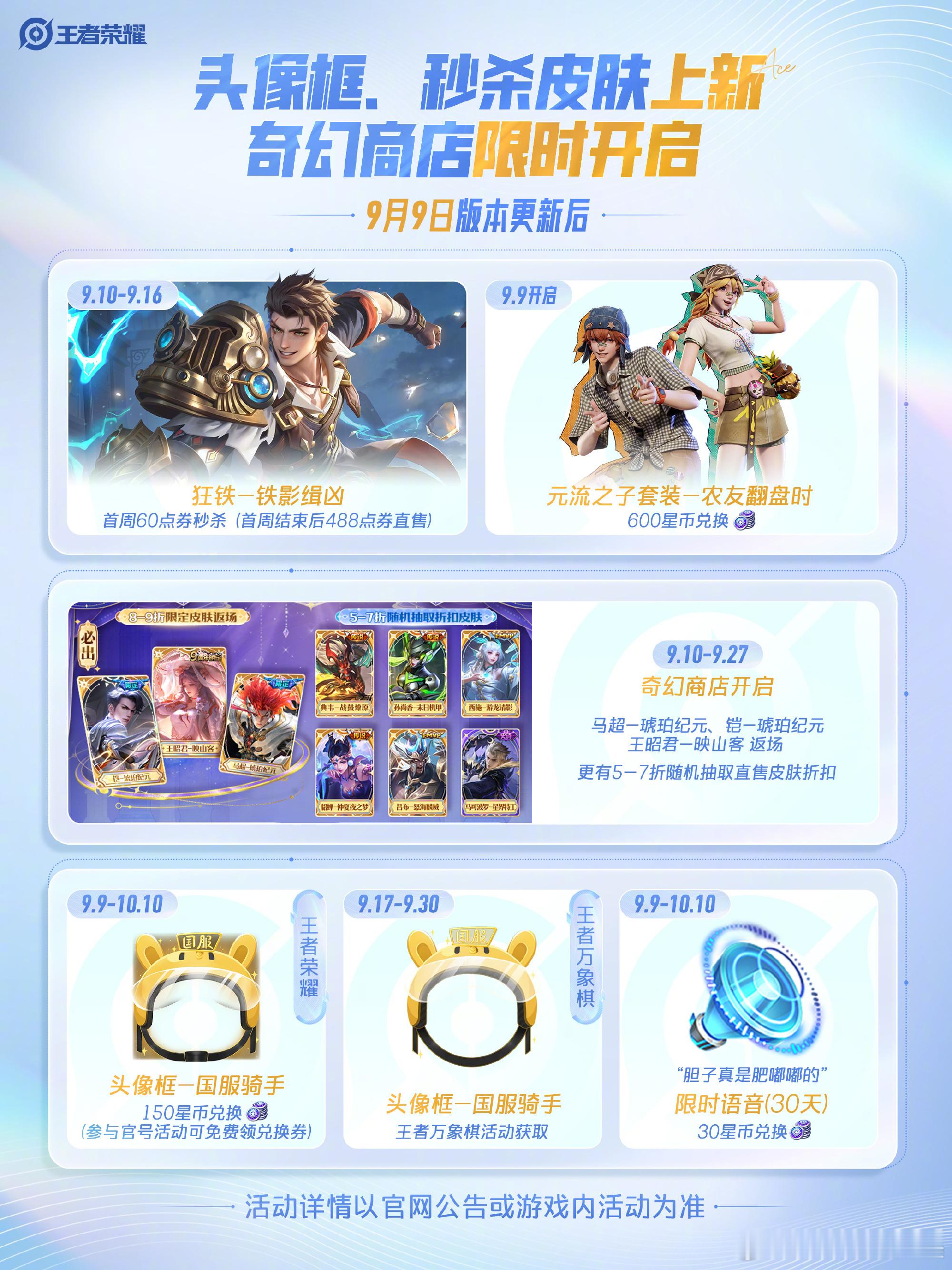 本来只冲狂铁60点券的侦探皮，结果惊喜这么多！奇幻商店皮肤返场，星币还能换农友翻