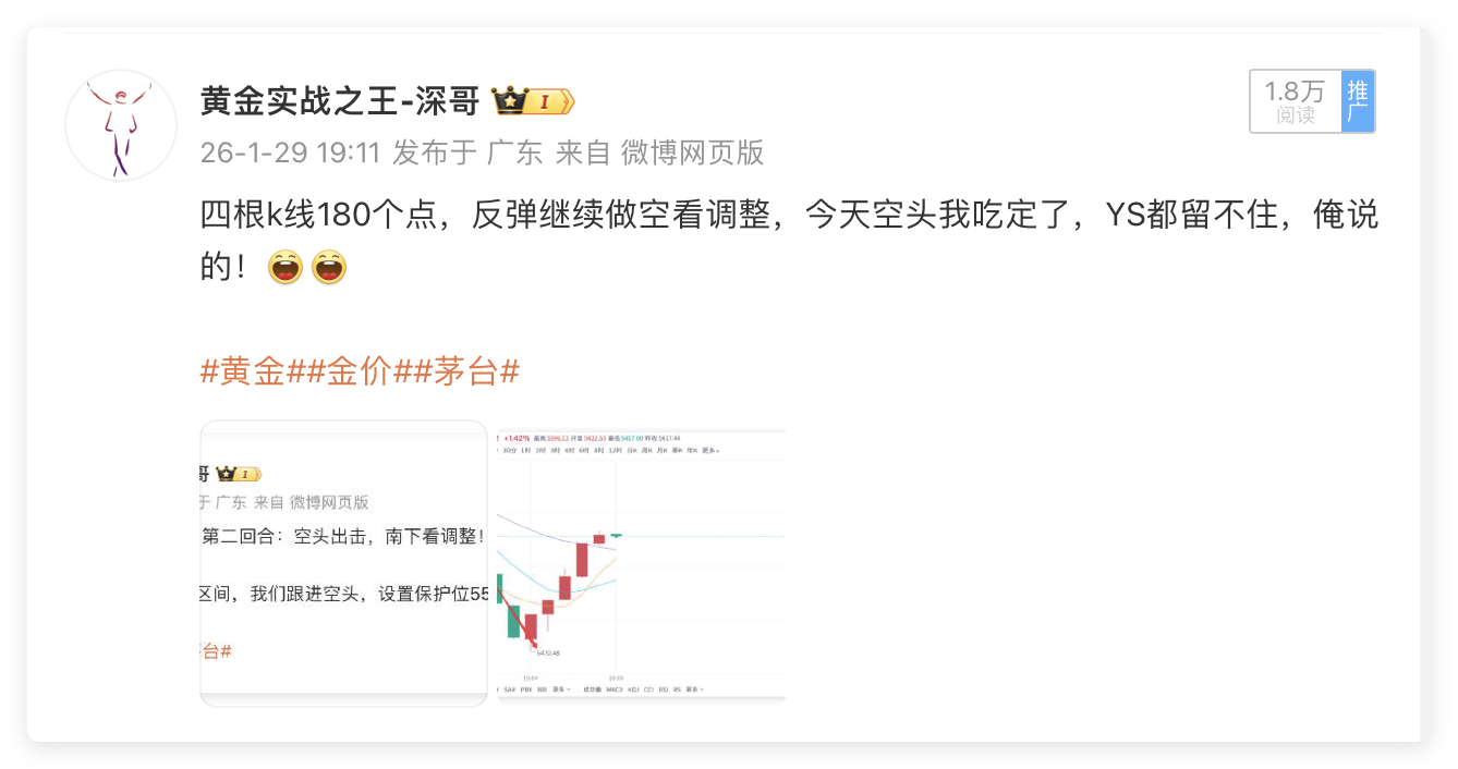 1月29日周四布局回顾：单日战绩520点黄金5553多单，抵达5543出局，损失