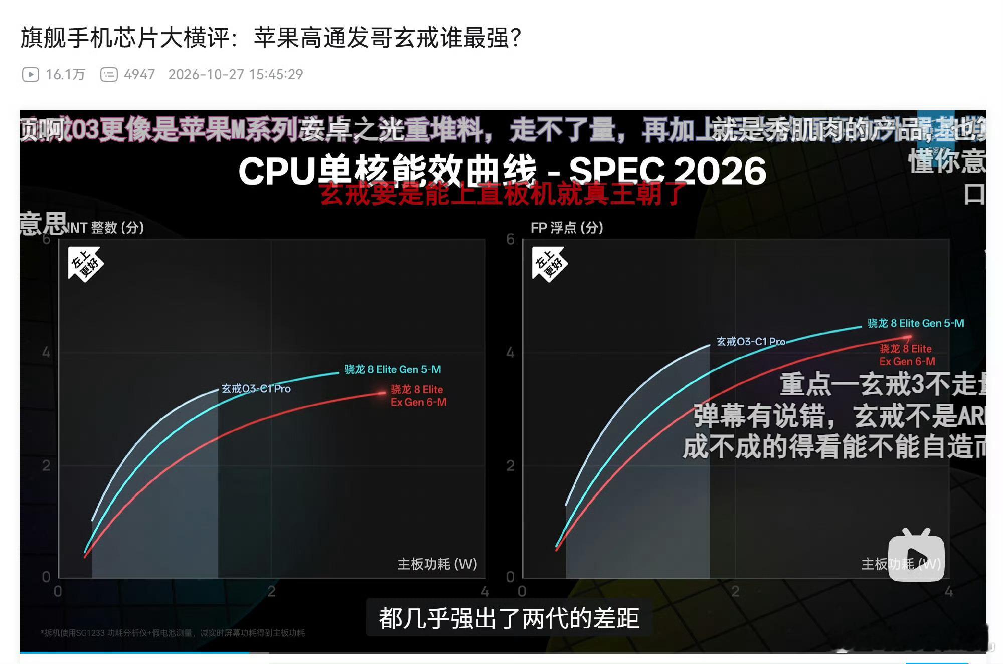 小米玄戒O3能效实测极客湾这次旗舰芯片横测，玄戒O3直接对标苹果A20 Pro，