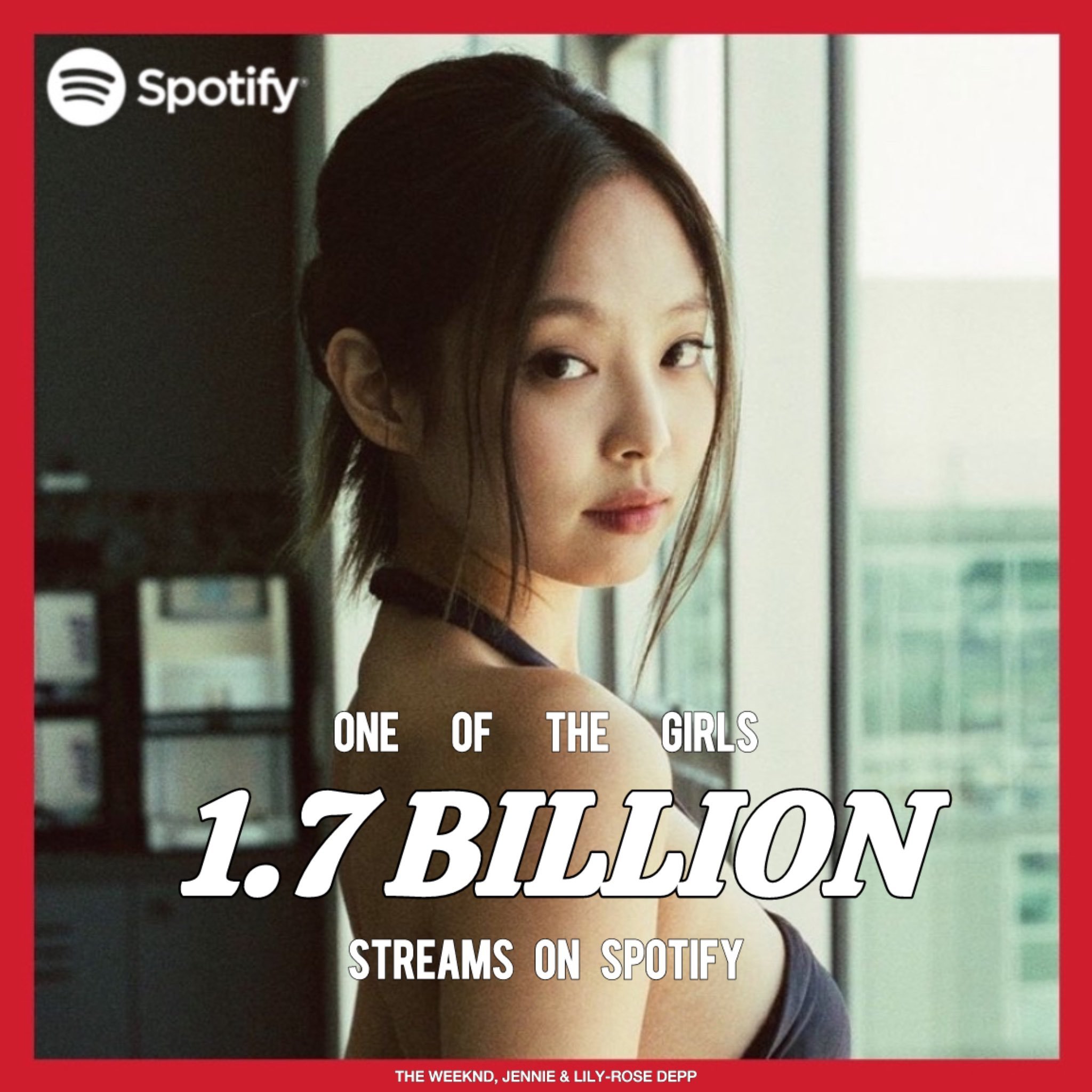 JENNIE『One Of The Girls』Spotify流媒突破1️⃣7️