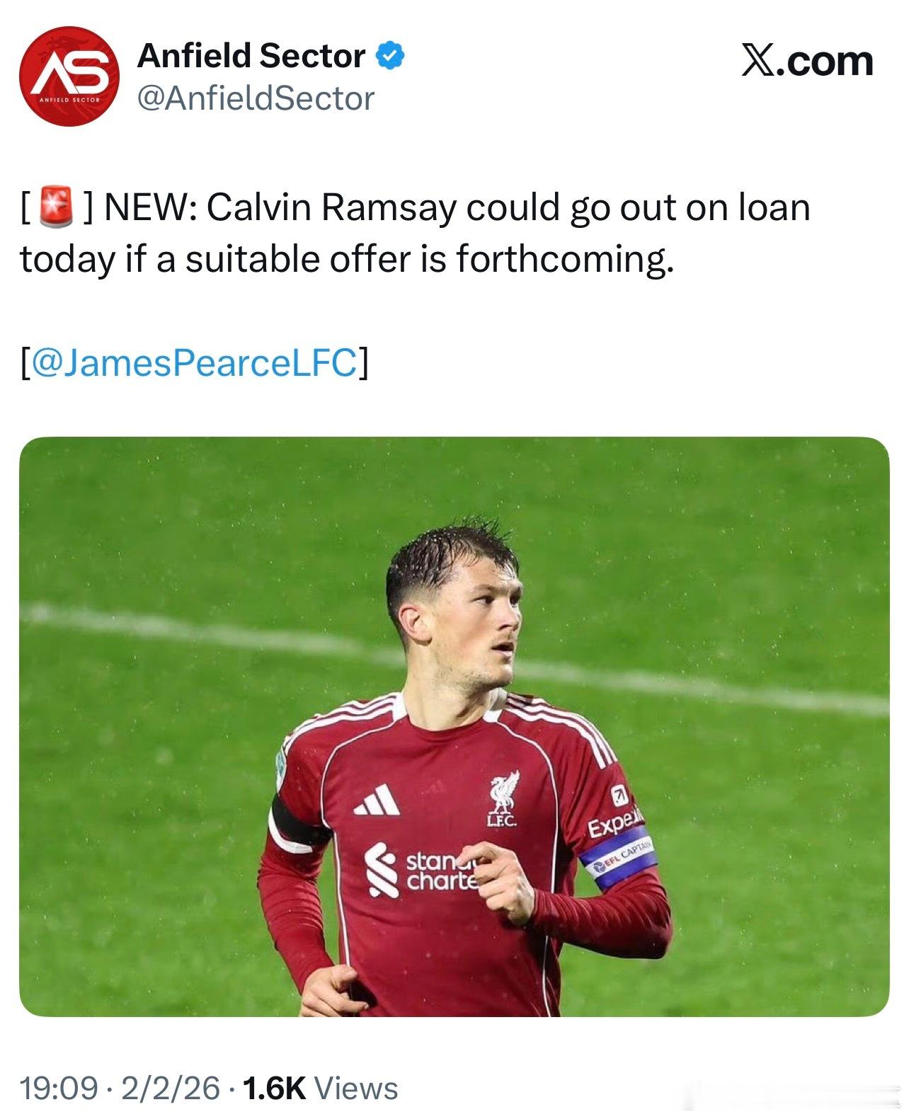 老皮：如果有收到合适的报价，拉姆塞有可能在今天被外租出去。 