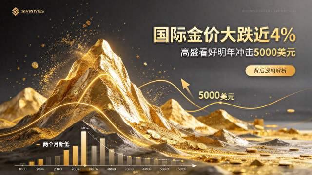 金价跌近4%创两月新低，高盛预判明年冲击5000美元的逻辑
