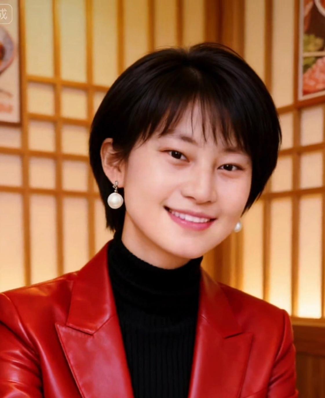 优雅红衣少女，微笑照亮整个画面！🌟✨