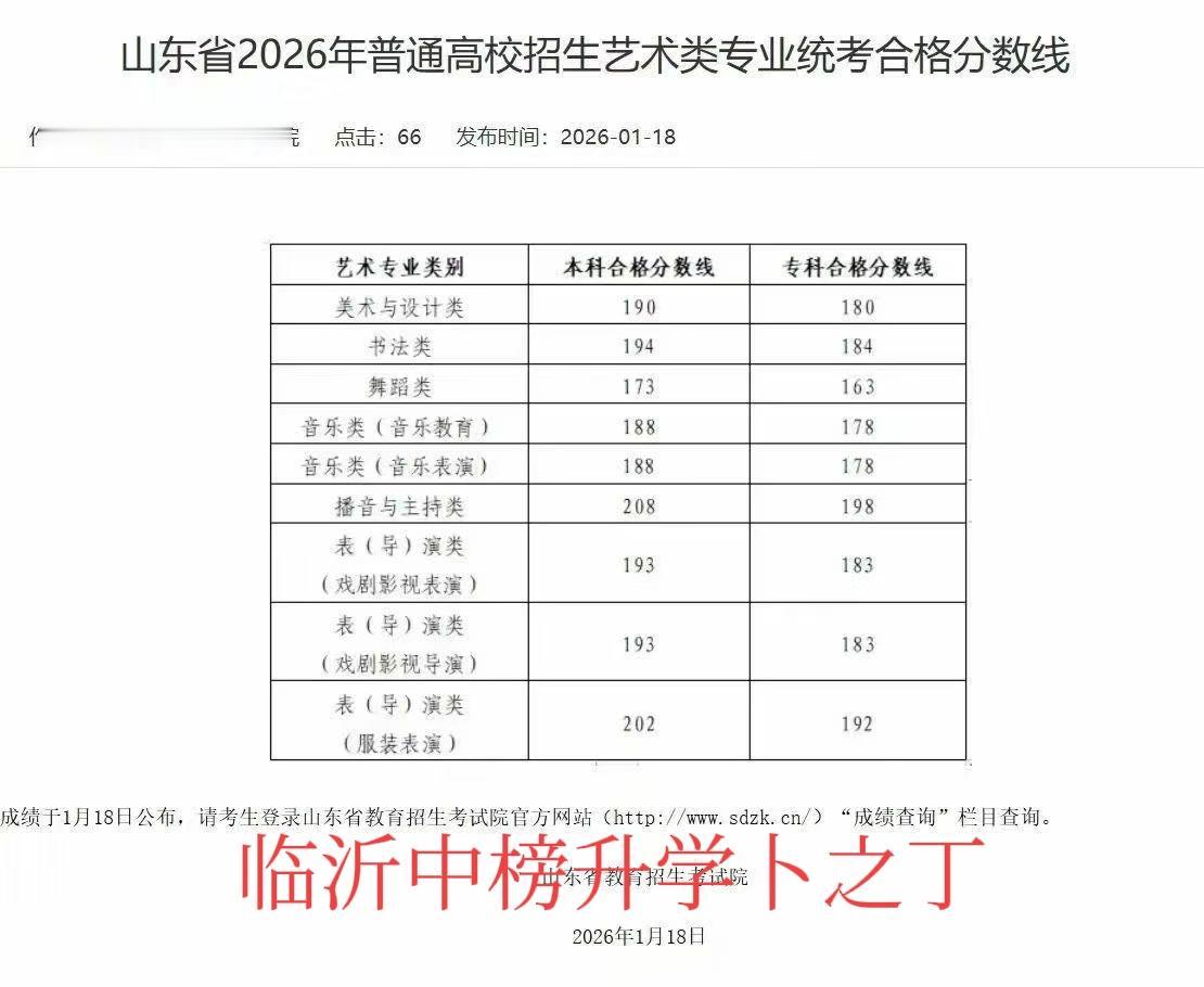 2026艺术分数已经发布，一分一段表也出来了。总体看，与往年变化不大，家长们可以