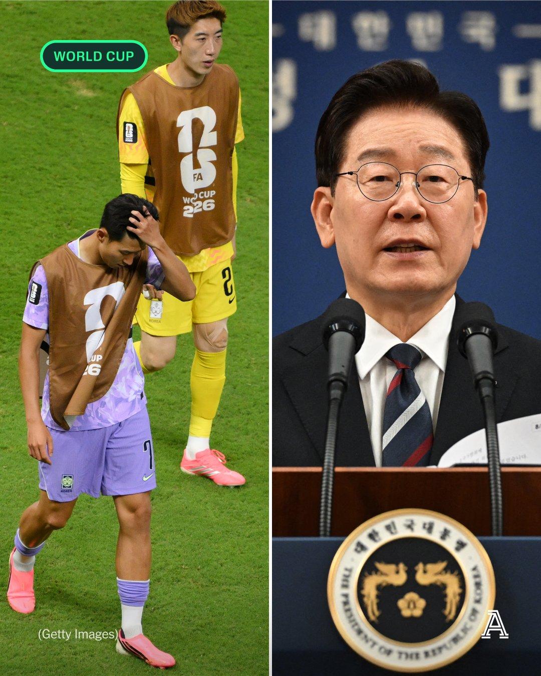韩国总统李在明表示，他对国家队在世界杯小组赛出局感到“完全困惑”，并呼吁该国体育