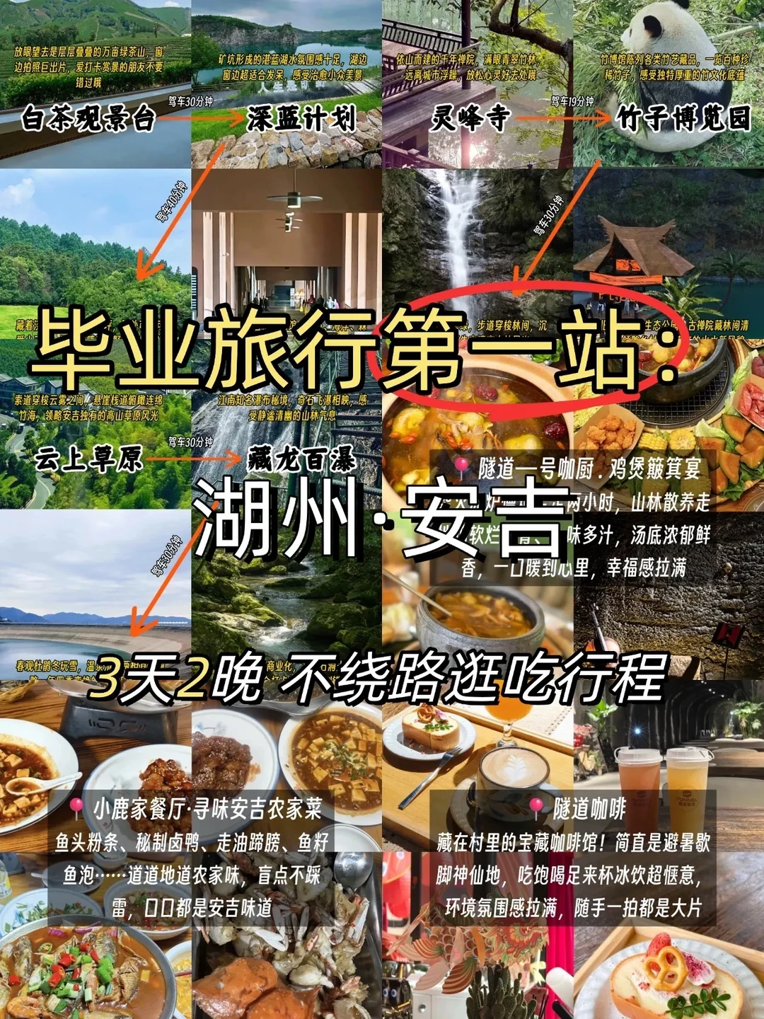 刚从安吉回来，山风竹海太治愈了！整理了一份轻松不赶路的行程，适合想慢慢...