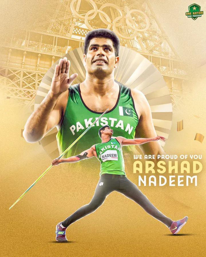 北京时间今天凌晨，在巴黎奥运会男子标枪决赛中，巴基斯坦运动员阿尔沙德·纳迪姆赢得