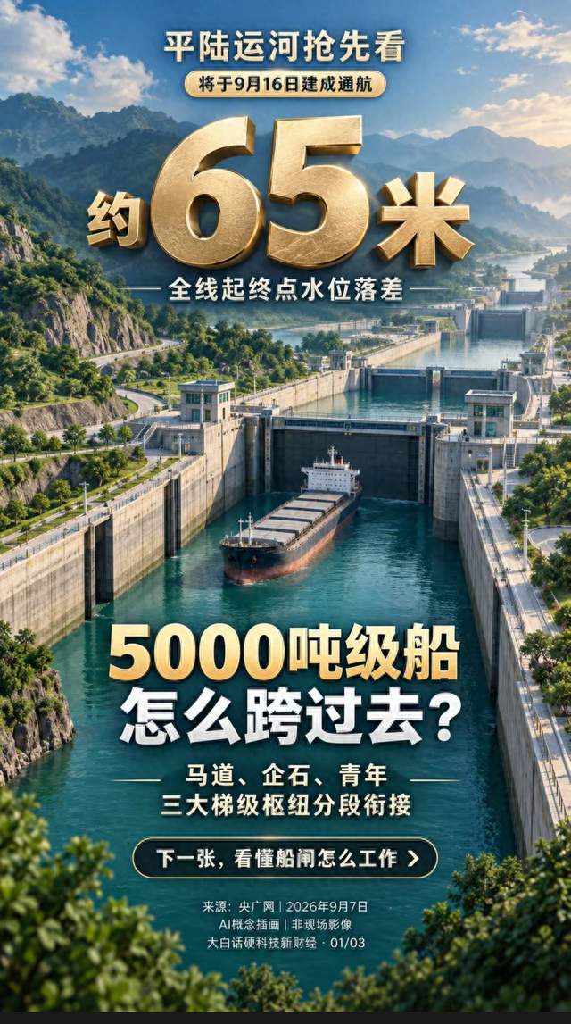 不是简单挖一条河！9月16日通航，平陆运河凭什么称得上世纪工程