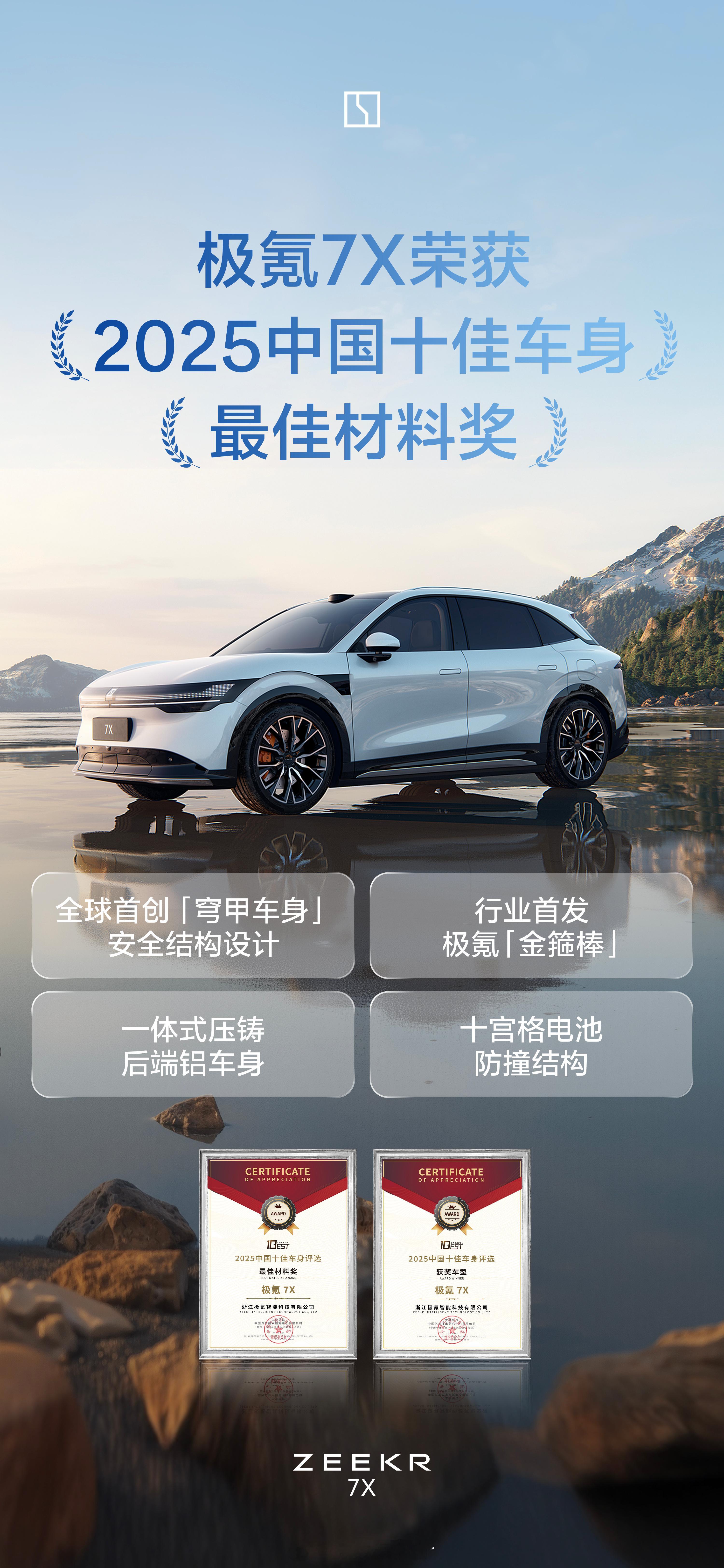 全球首创“穹甲车身” 安全结构设计行业首发极氪“金箍棒” 硬核安全实力助力极氪7