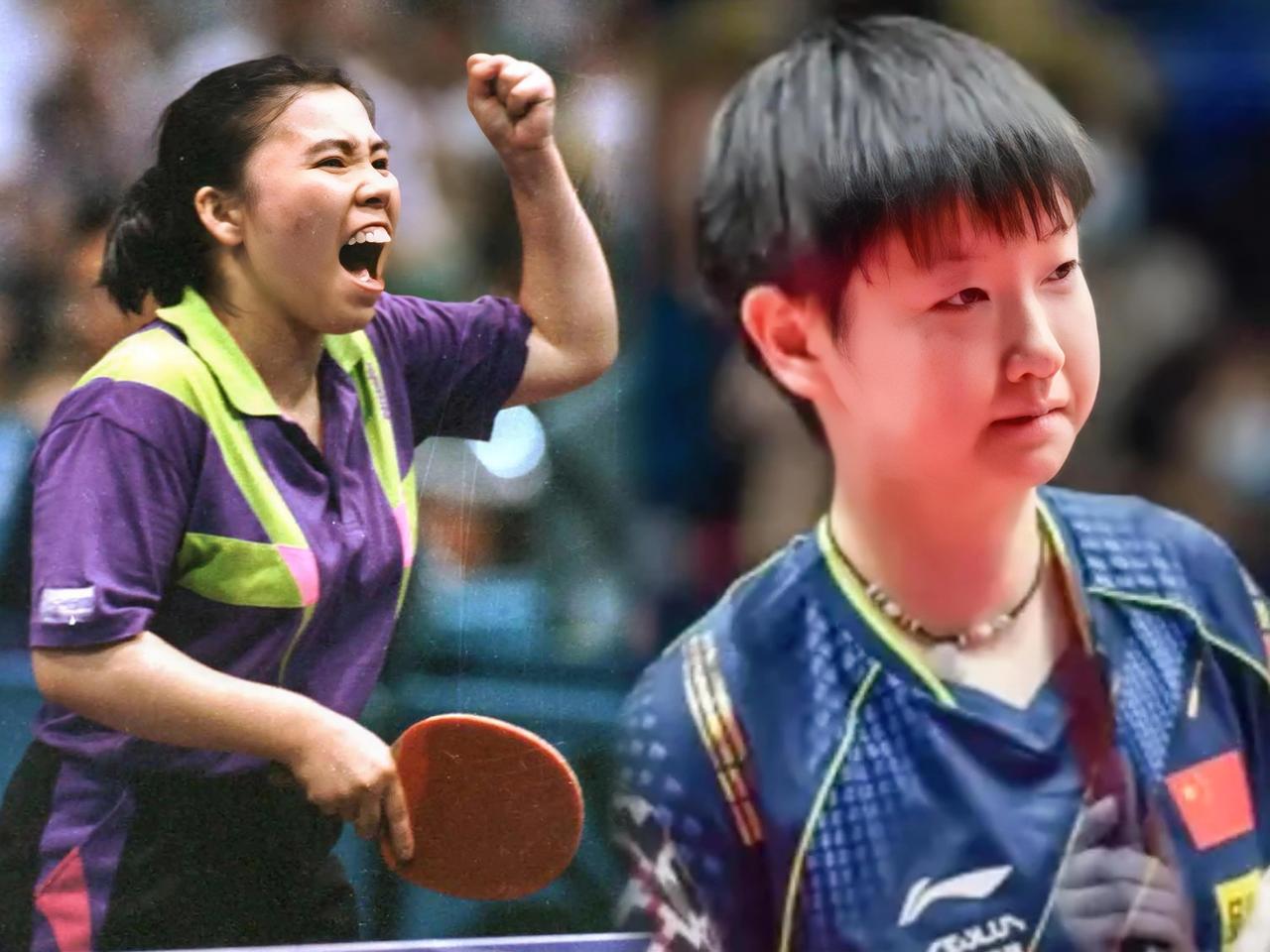 邓亚萍与孙颖莎的五大区别：

1、从个性与气质来说，邓亚萍拥有一双能“杀死人”的