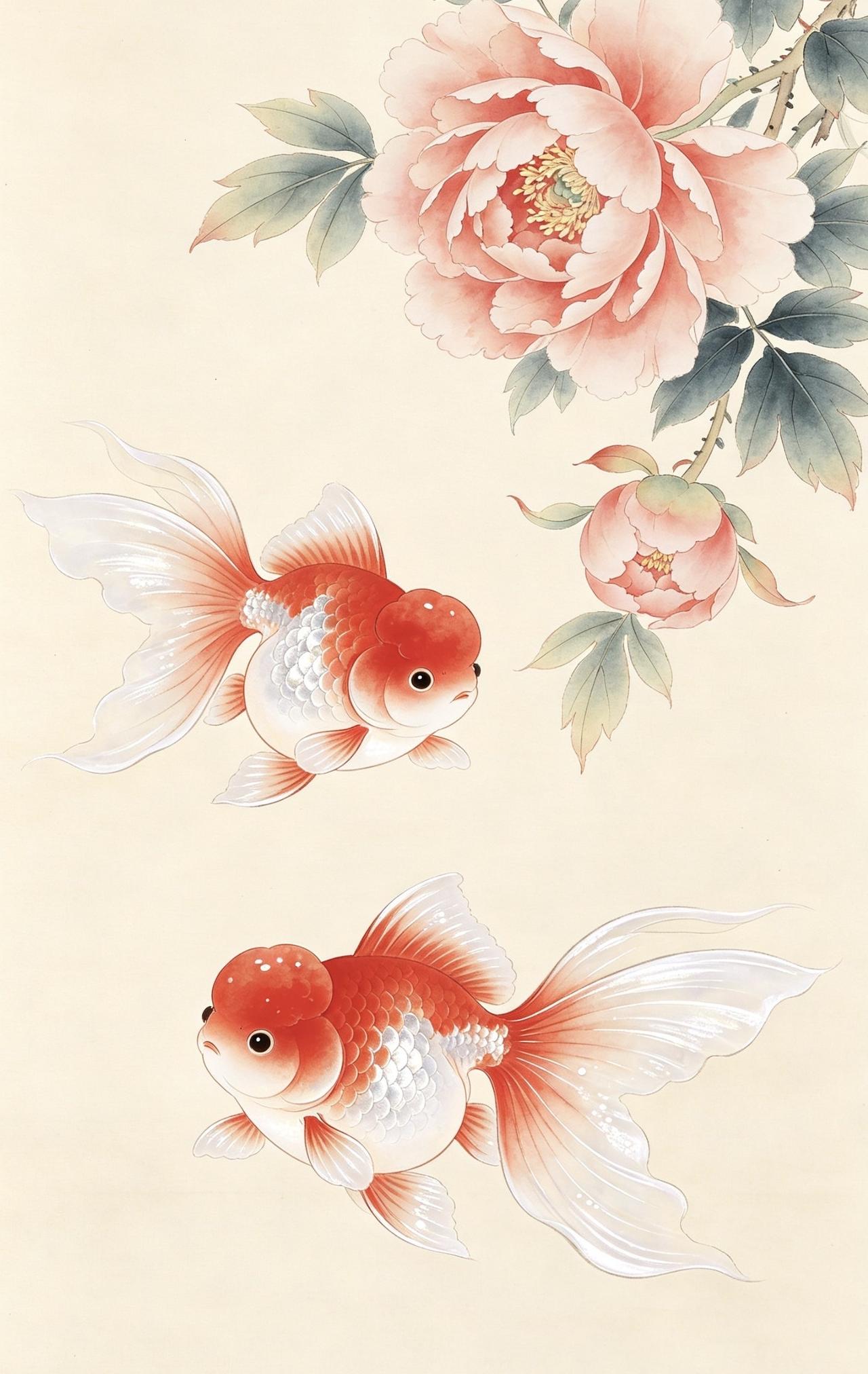 精美壁纸（762）🌈
📝整幅画以温润浅绢色为底，采用清新没骨新工笔水彩质感，
