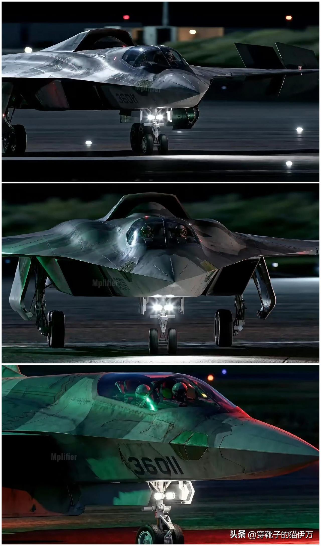 [呲牙] 歼36，座舱采用并列双座构型，看上去颇具“暴力美学”。
并列双座的座舱