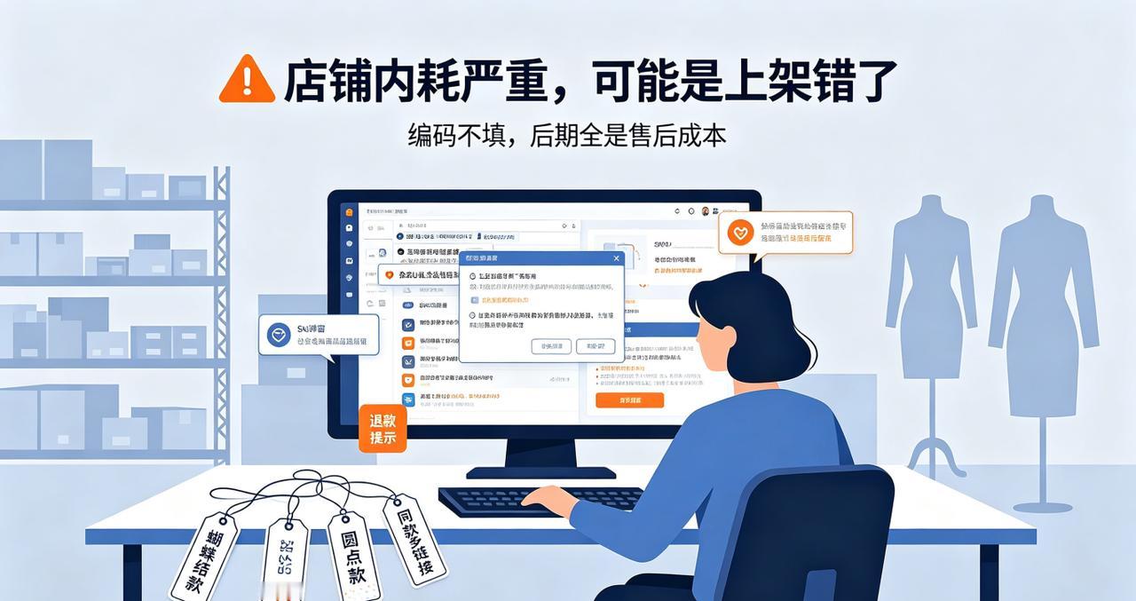 复盘一个踩坑店铺：商家编码不填完整，缺货下架能把人折腾到崩溃。

之前合作的女装