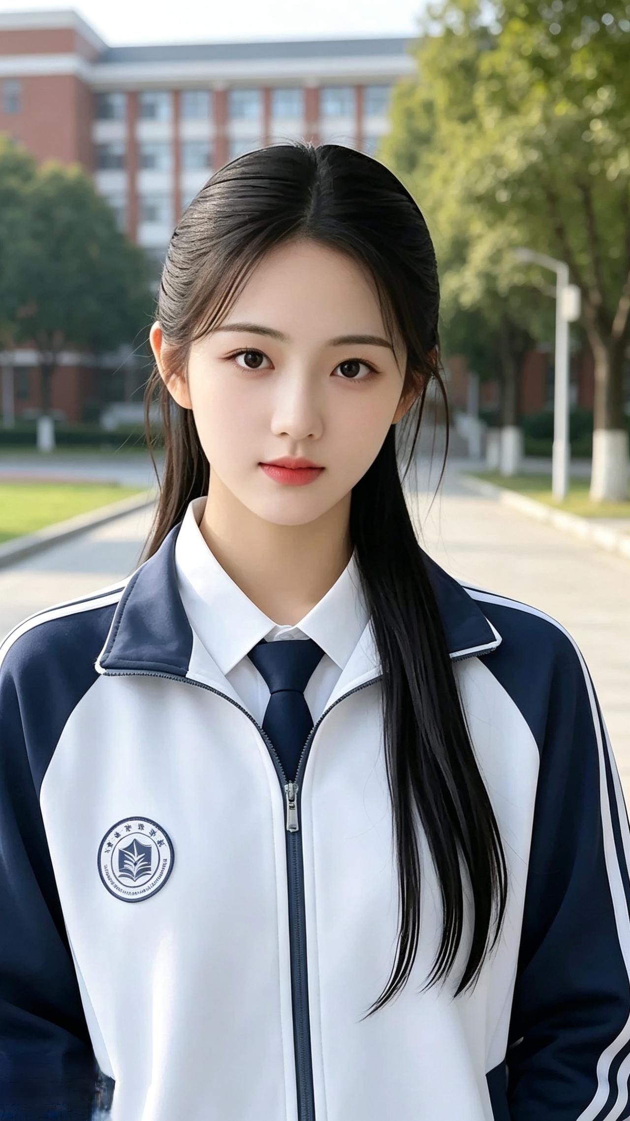 这位小姐姐穿着校服，好有气质！清纯校服少女