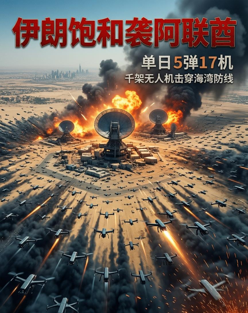 伊朗单日发射5枚弹道导弹、17架无人机，阿联酋防线遭饱和式突袭

3月24日，阿