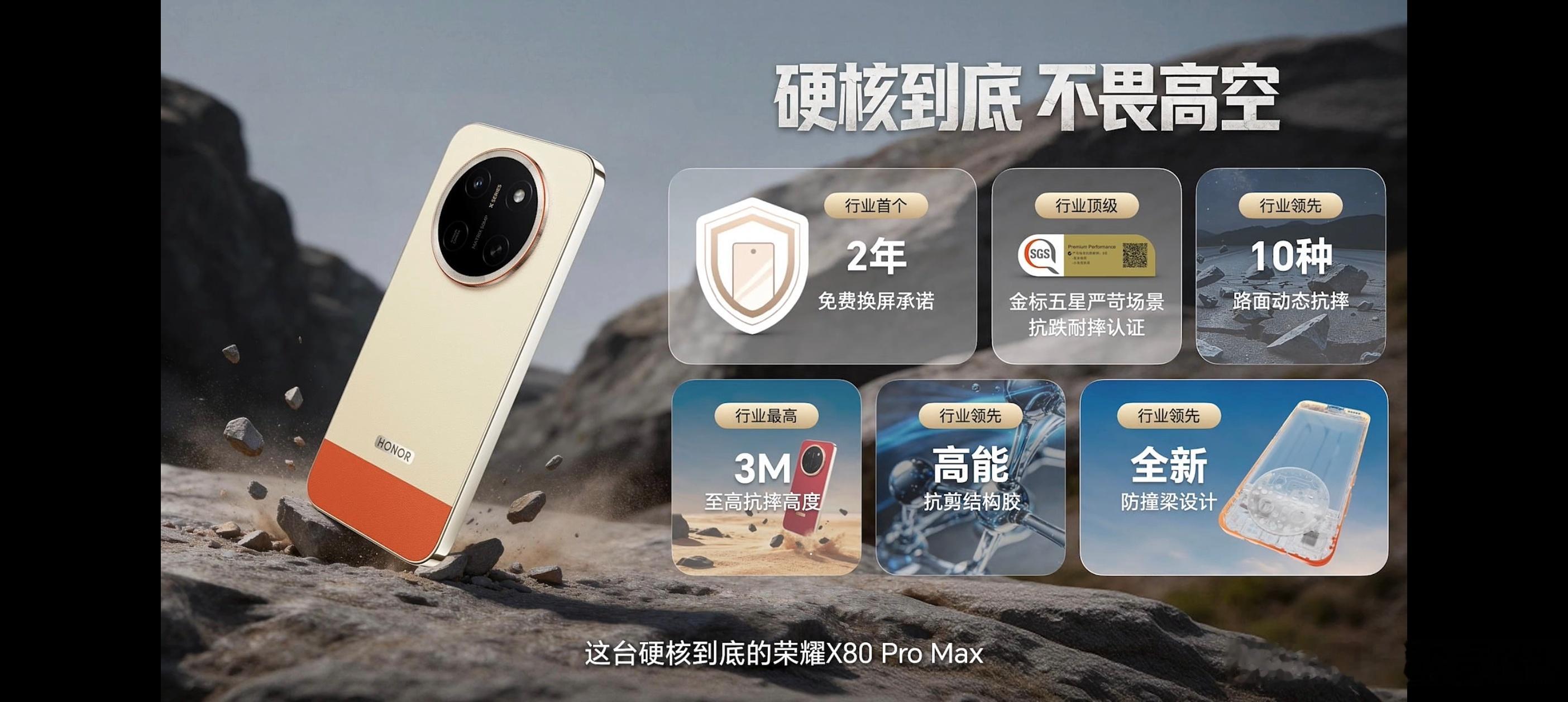 荣耀X80 Pro Max发布会开始了，第一个环节先讲耐用，直接上了飞机空投荣耀