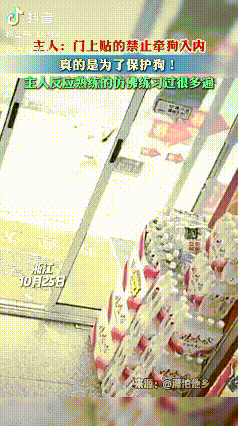 原来是真的！浙江，一店主在门上贴了禁止牵狗入内标识，原来还真是为了狗安全考虑。