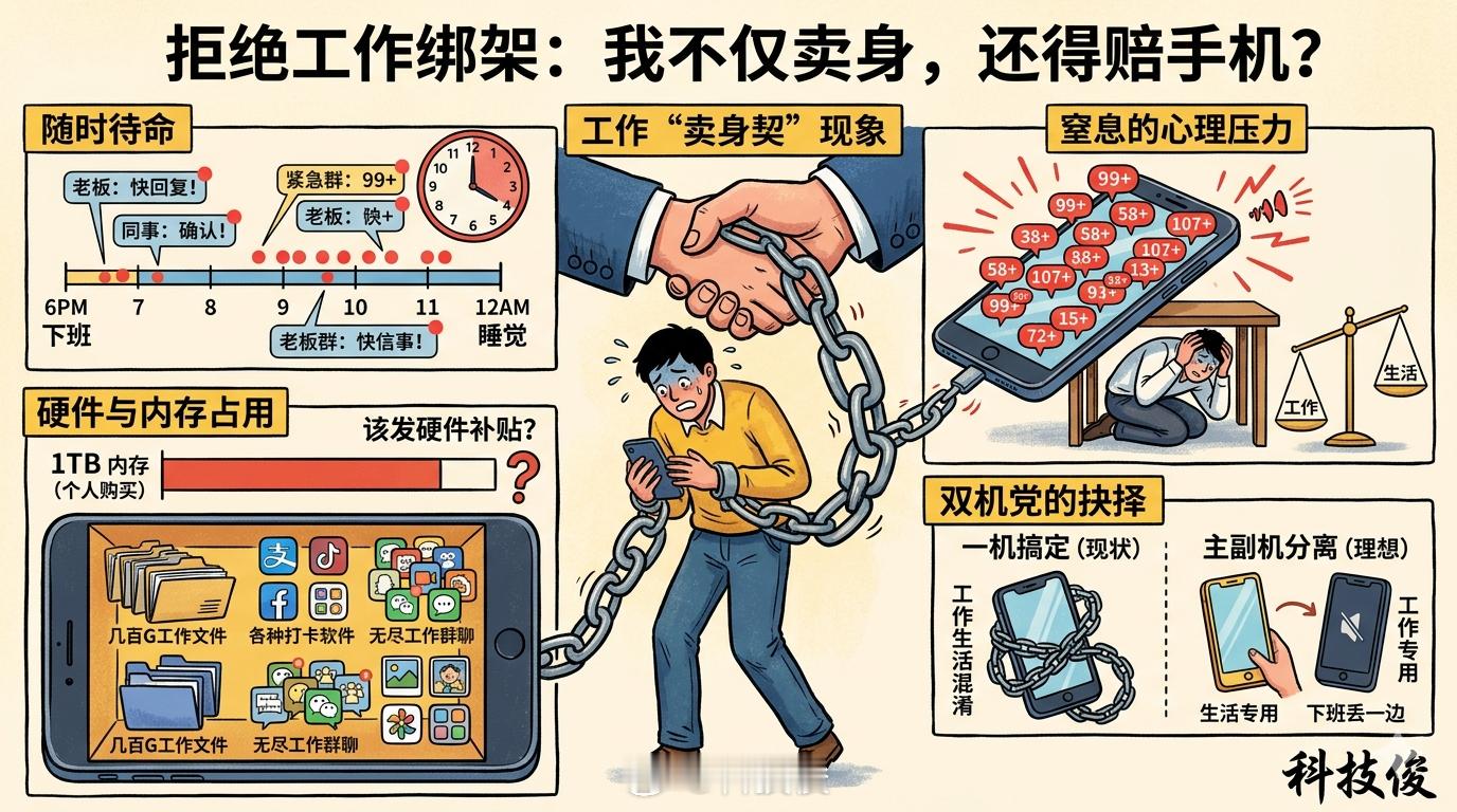 工作为什么默认能用我的手机就像被迫签了卖身契一样，不管是不是在工作时间你都得及时