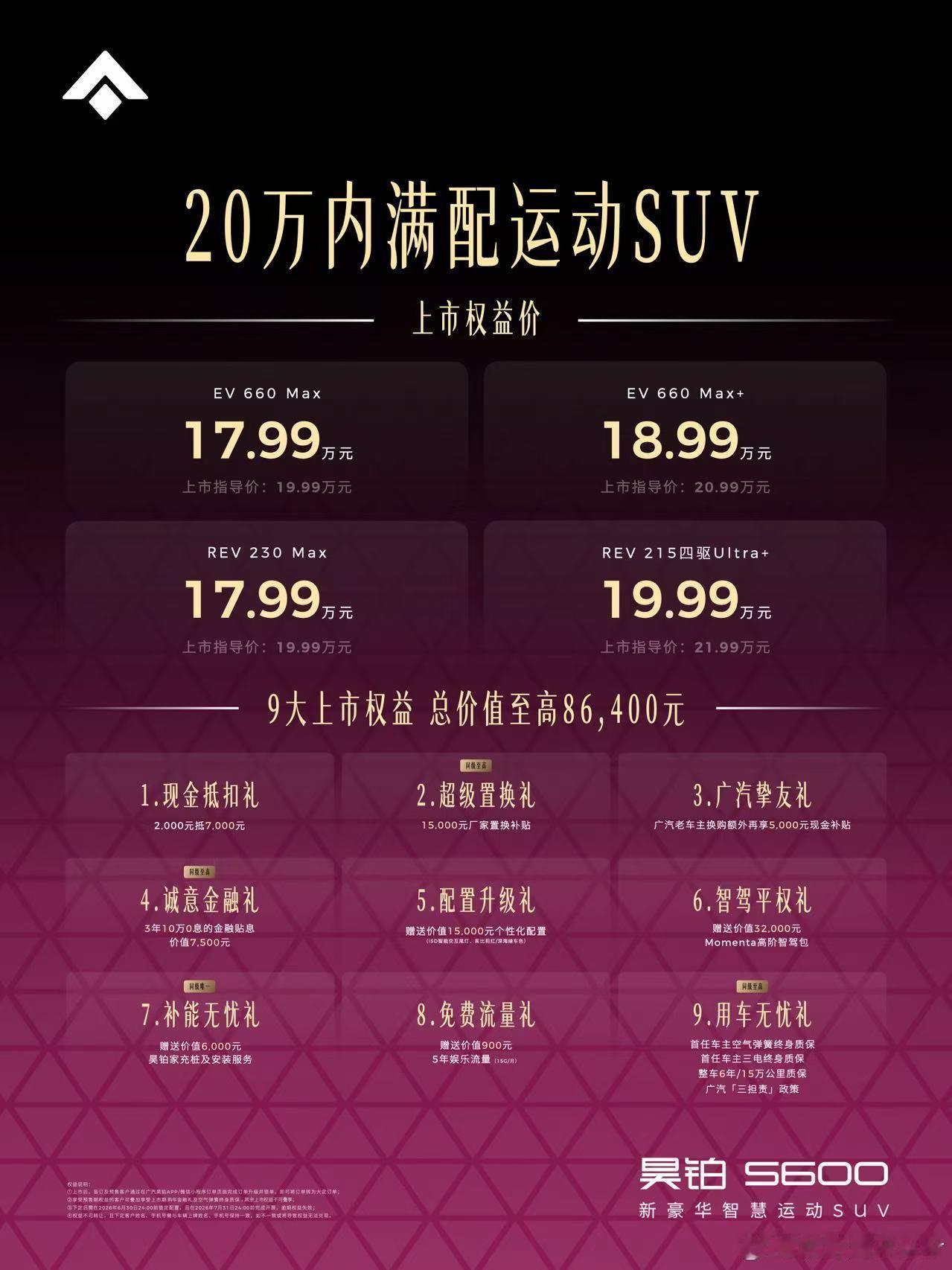 140项高价值配置全系标配现在购昊铂S600更享至高86400元权益昊铂S600
