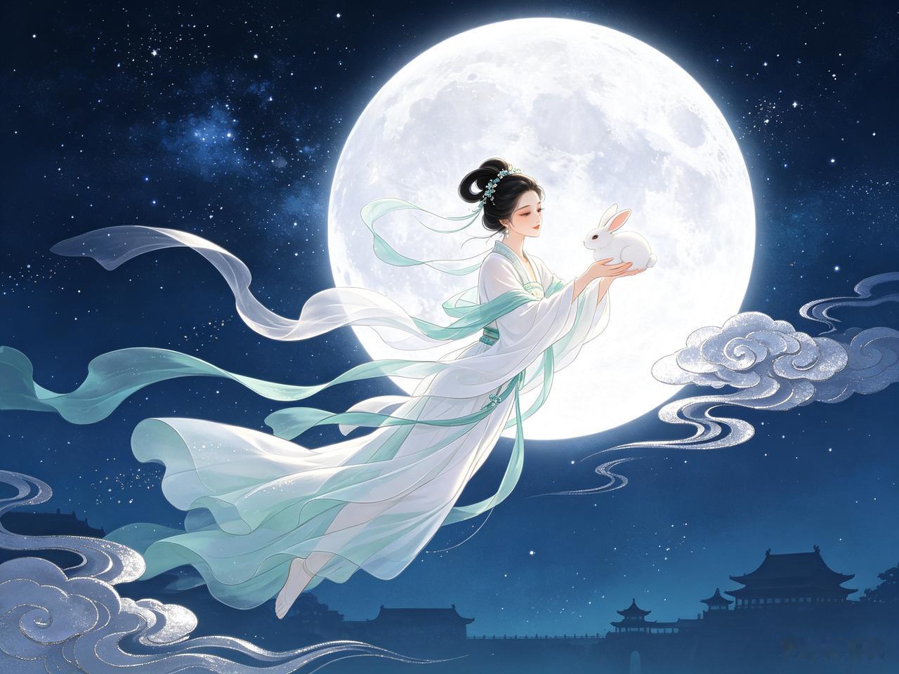 《淮南子·览冥训》里只寥寥数语：“羿请不死之药于西王母，姮娥窃以奔月。”那时的她