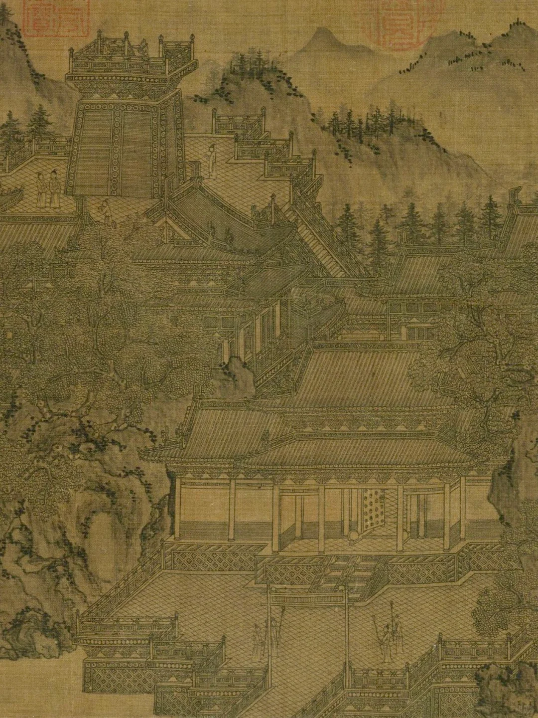 300幅传世名画《元人建章宫图图卷》