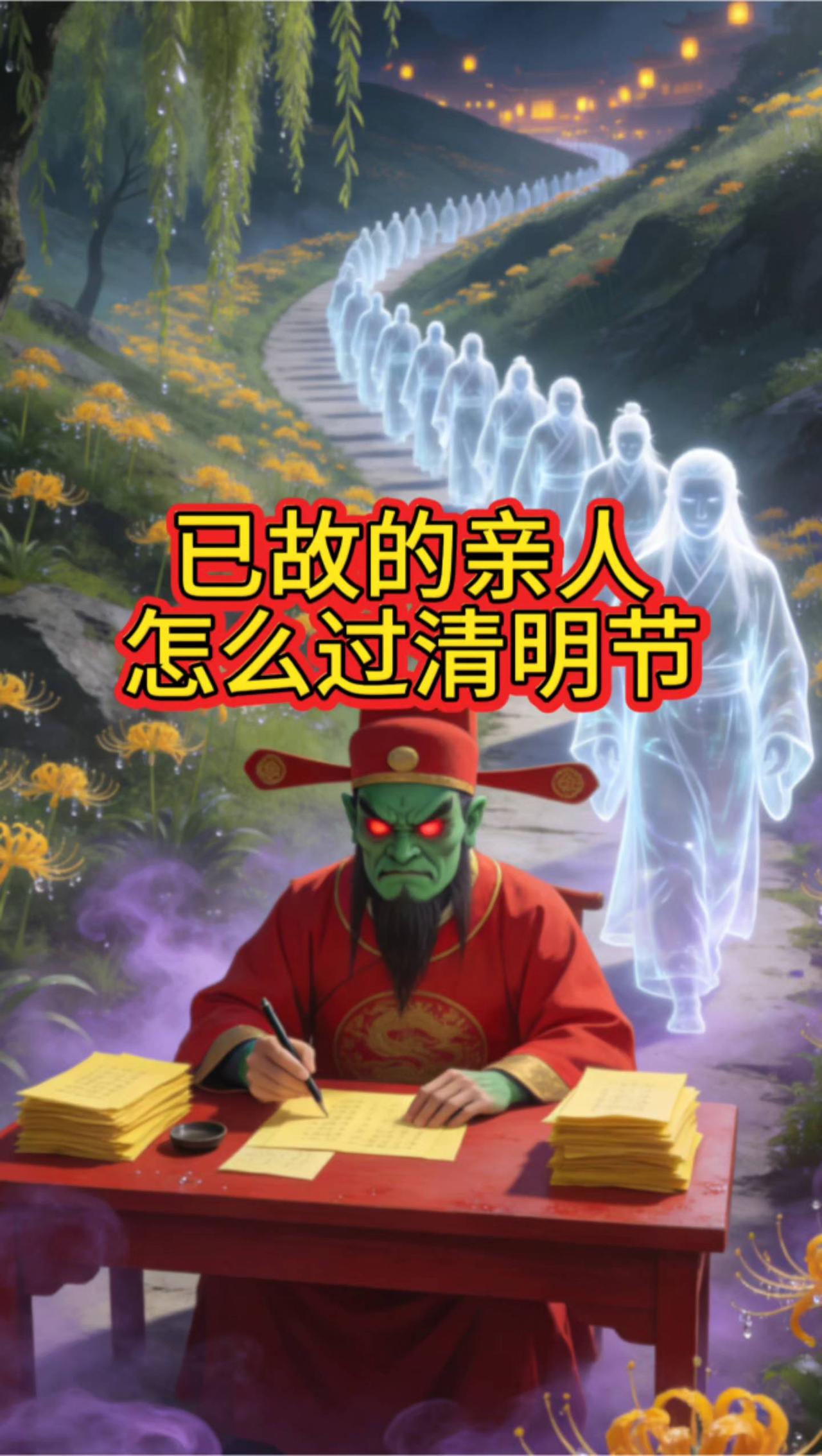 你知道已故亲人是怎么过清明节吗？传说清明节当天鬼门关打开，地府会给亡灵发放盘缠，