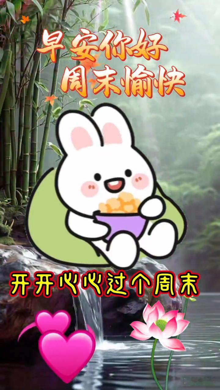 早安你好，周末愉快。开开心心过个周末，想吃就吃，想喝就喝。一切烦恼杂事就些别过，