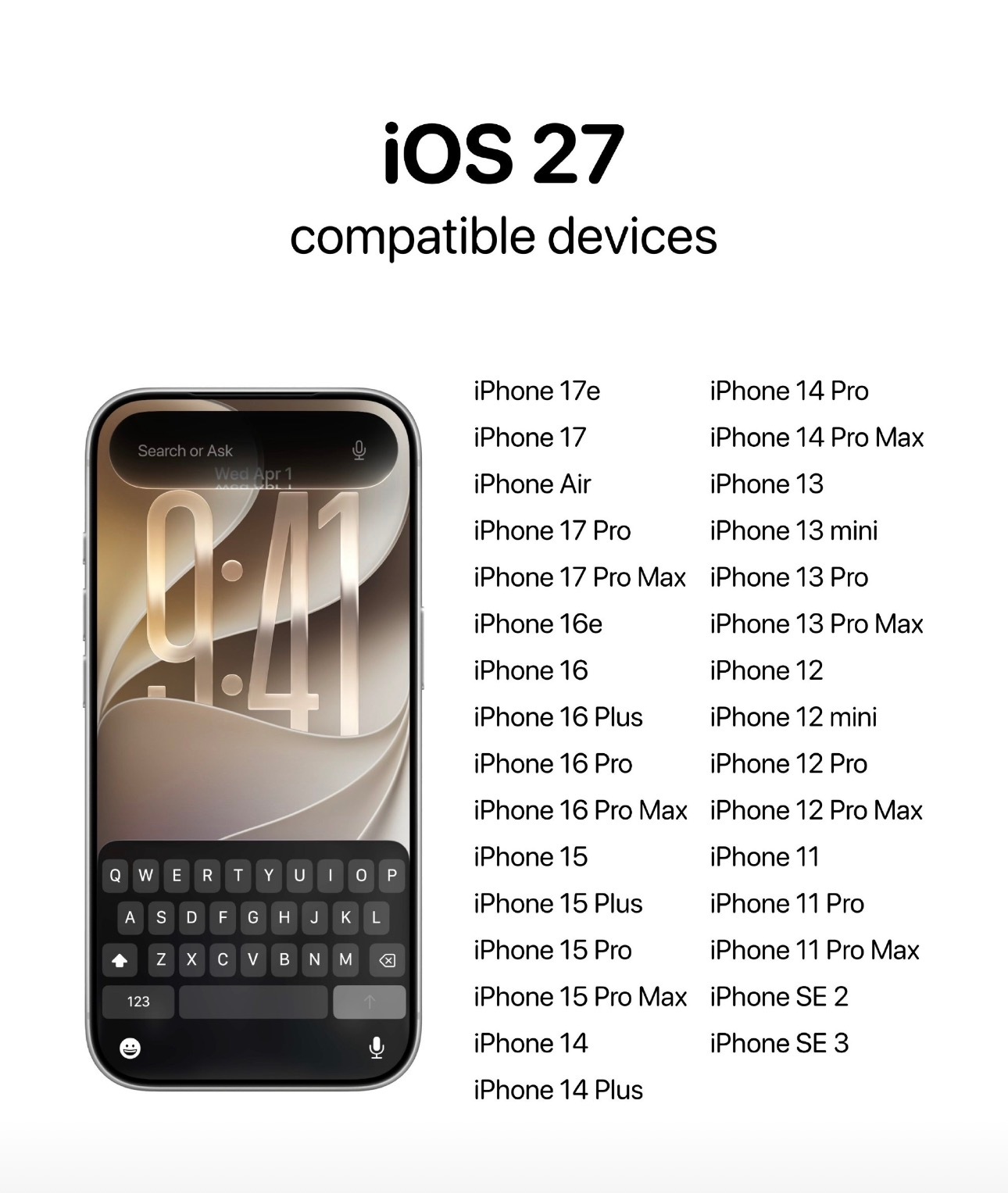 iOS27公测苹果已向全部用户推送 iOS  27 第一个公测版，版本号24A5