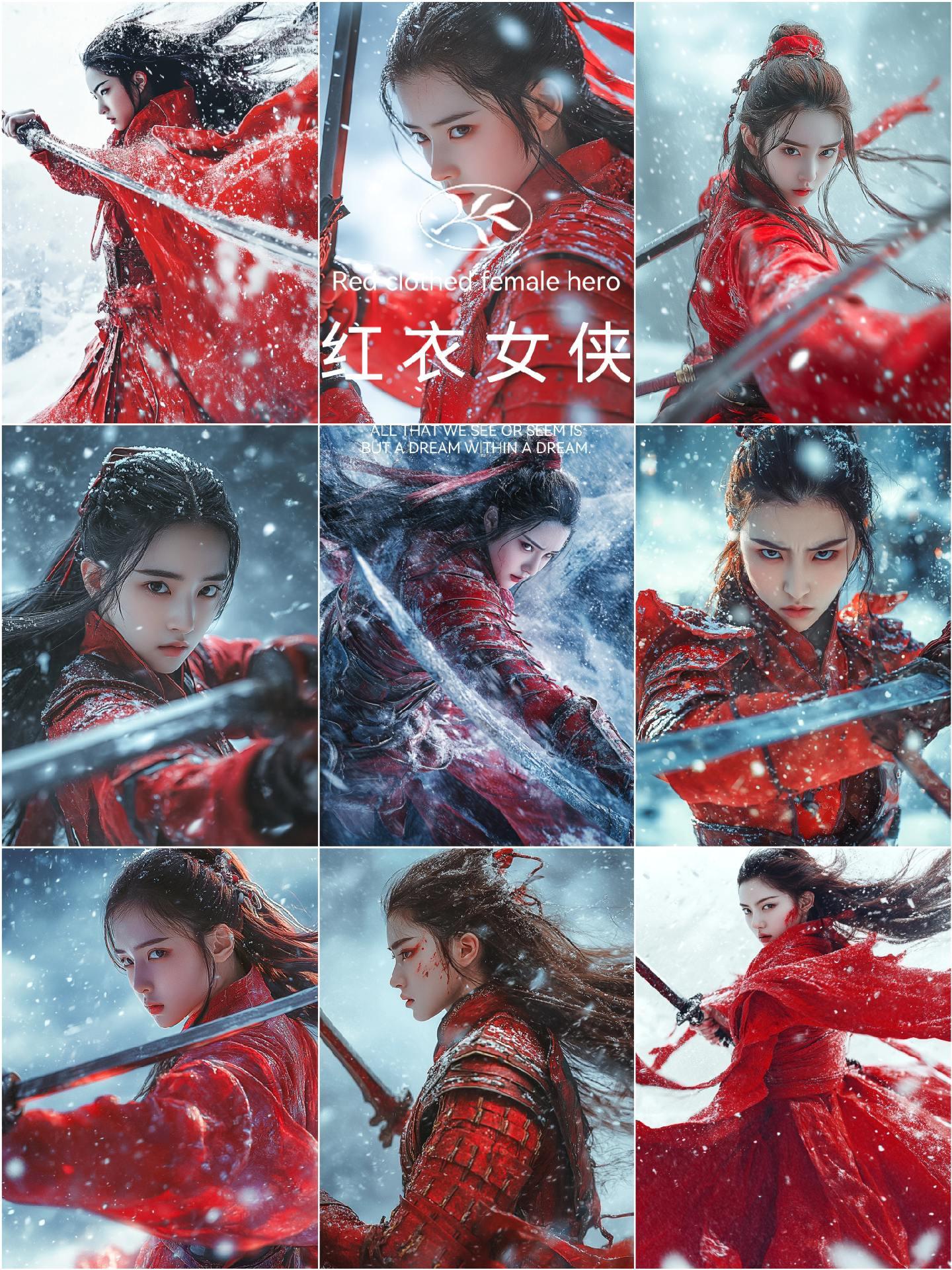 “女子一腔忠勇，从未逊于儿郎”身着红衣的女侠，英姿飒爽，剑术绝伦，令敌...