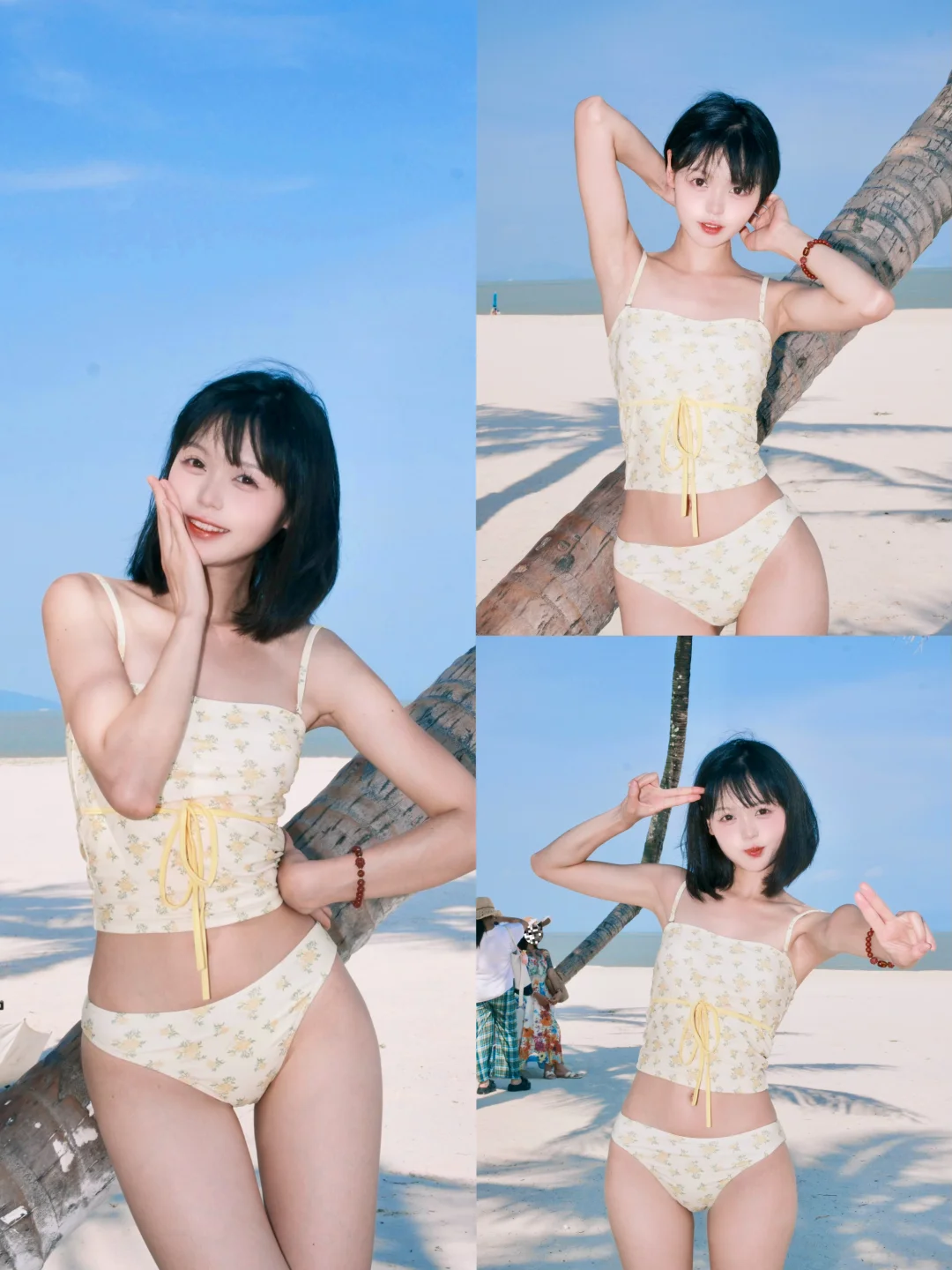 去了海边｜夏日元气富士海边泳衣拍照姿势