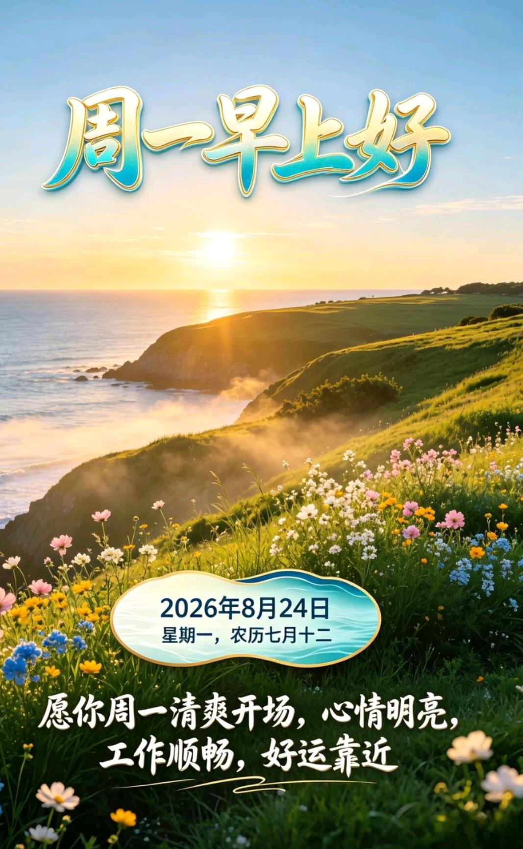 晨风不燥，秋意刚好。新的一周，愿过往的坎坷尽数化为坦途，前路开阔明朗，喜乐常伴朝