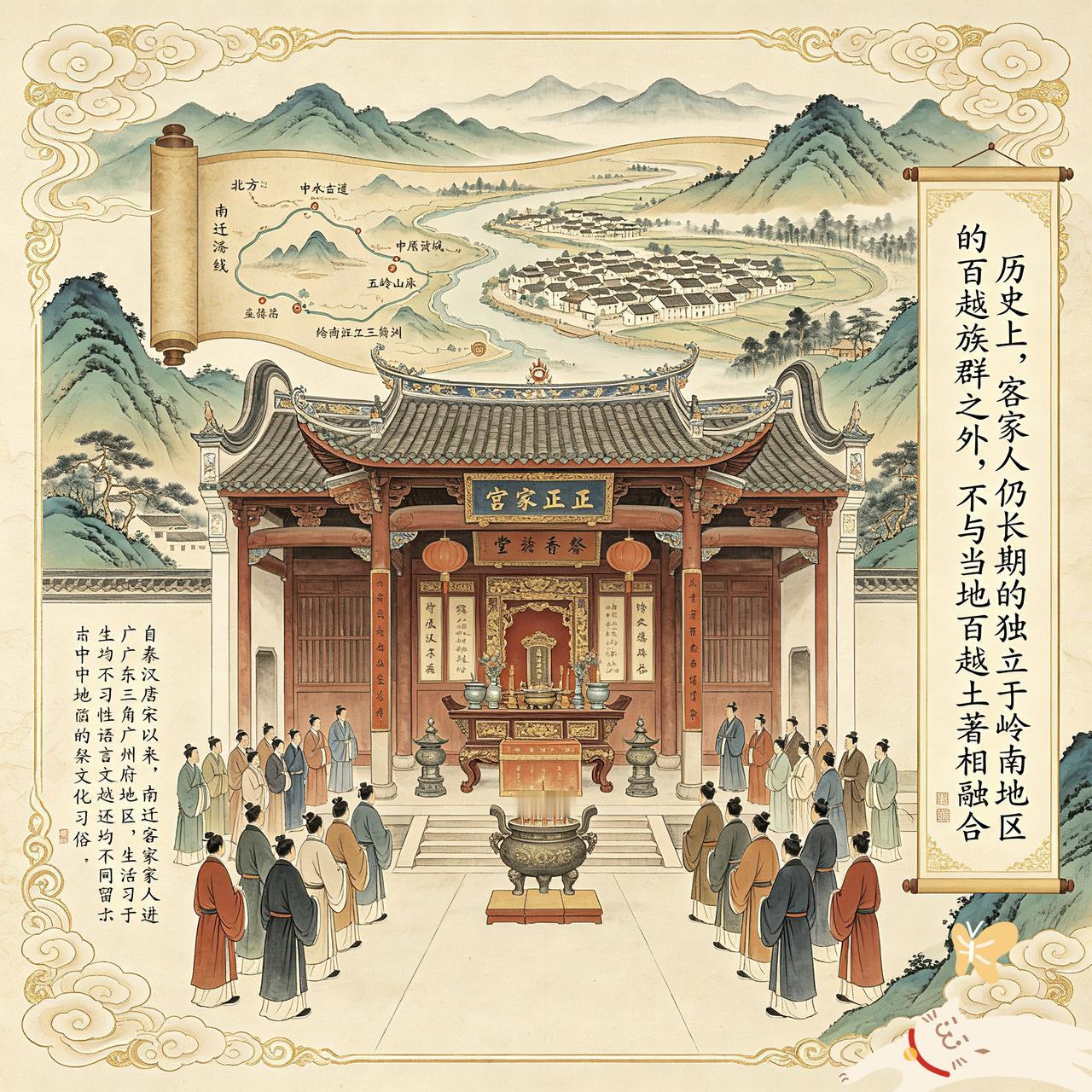 历史上，客家人仍长期的独立于岭南地区的百越族群之外，不与当地土著相融合。所以，还