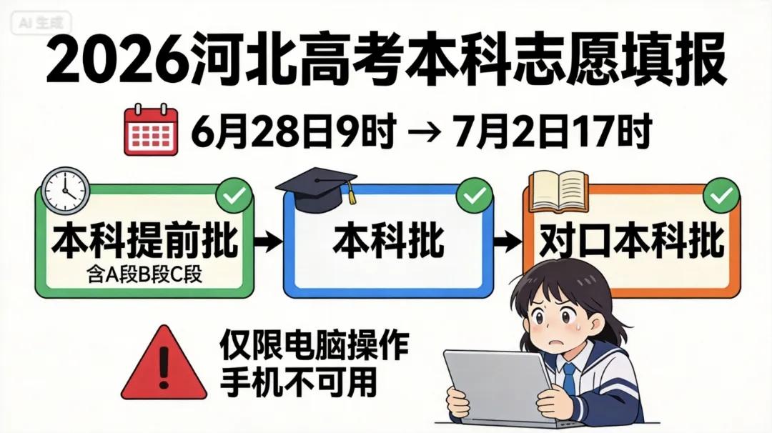 高考本科志愿开始填报 河北省高考本科志愿今天开始填报，时间为今天9点到7月2号1