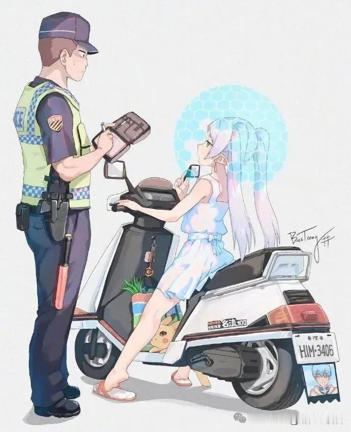 葬送的芙莉莲：骑电动车不戴头盔的芙莉莲。
其实人家是有戴魔法头盔的！
果然有魔法